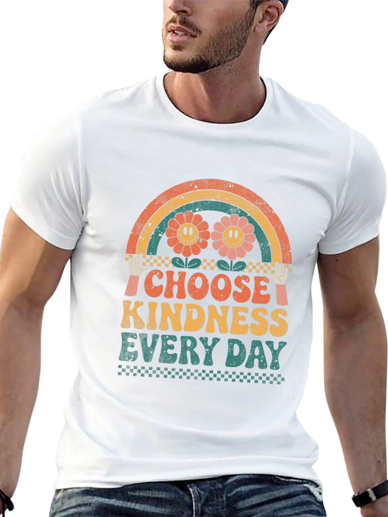 Black Choose Kindness T-Shirt Retro Graphic Tee view 13