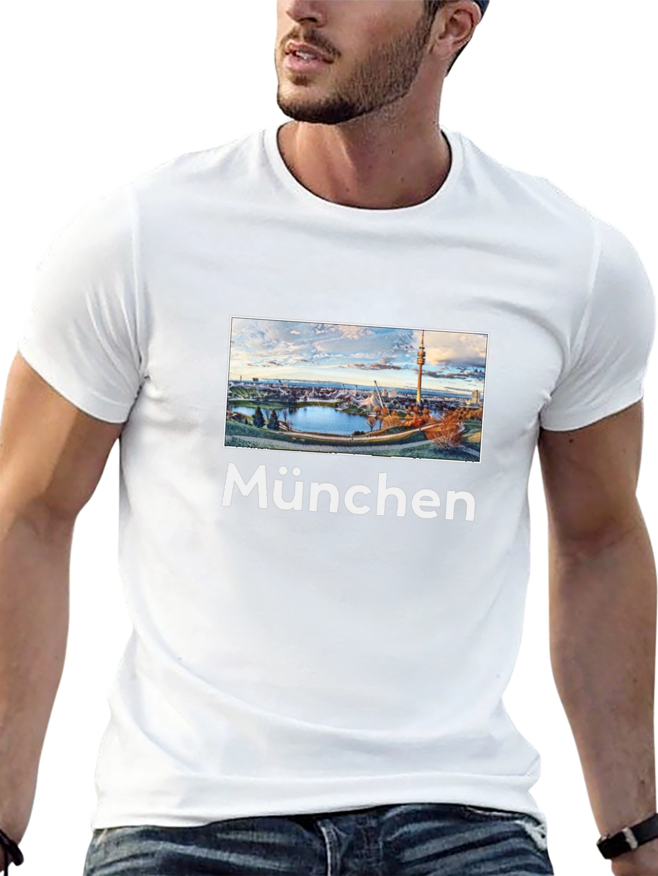 München T-Shirt - City View Crew Neck Tee - 13