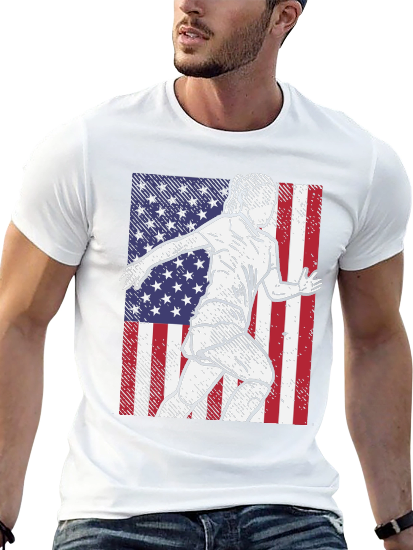 Black USA Soccer Player Graphic Tee view 13