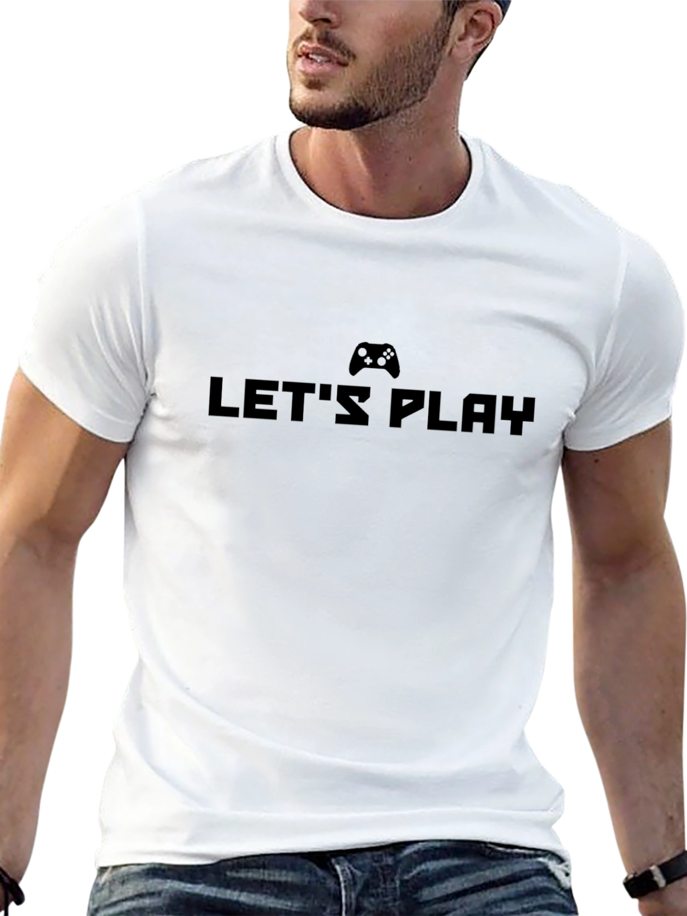 Black Let's Play Black T-Shirt - Gamer Edition view 13