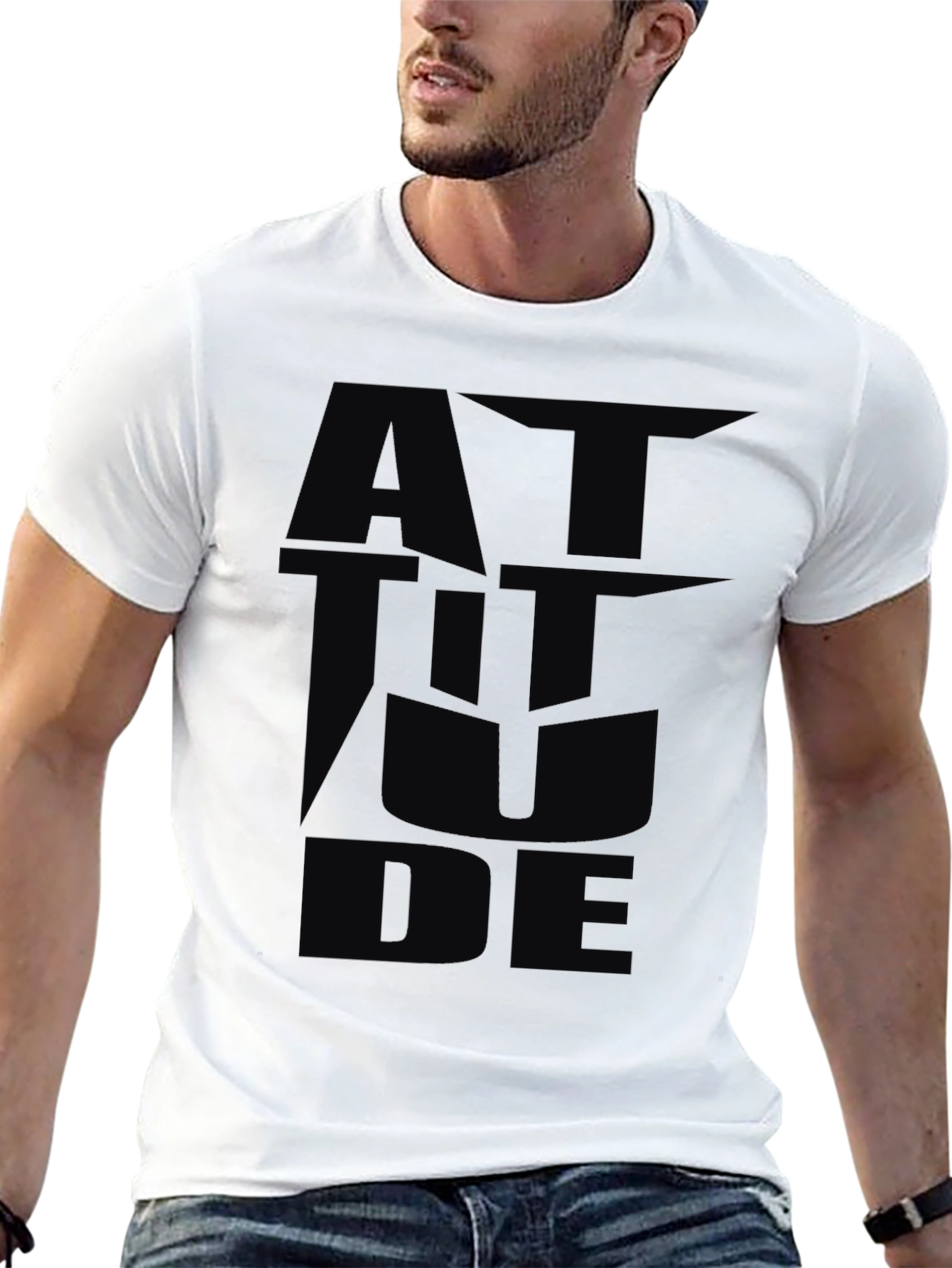 Black Attitude Graphic Black T-Shirt view 13
