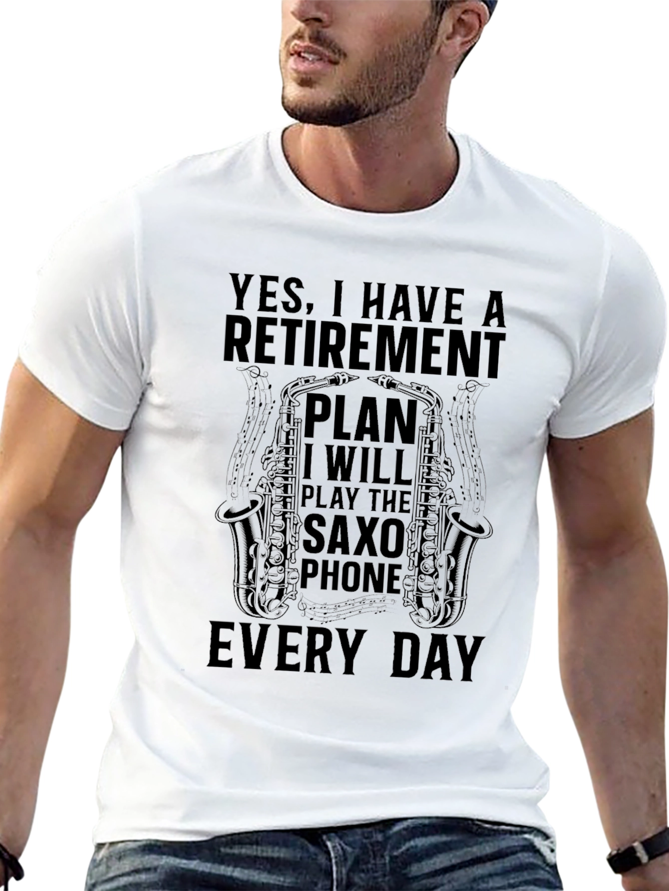 Black Retirement Plan Saxophone Player T-Shirt view 13