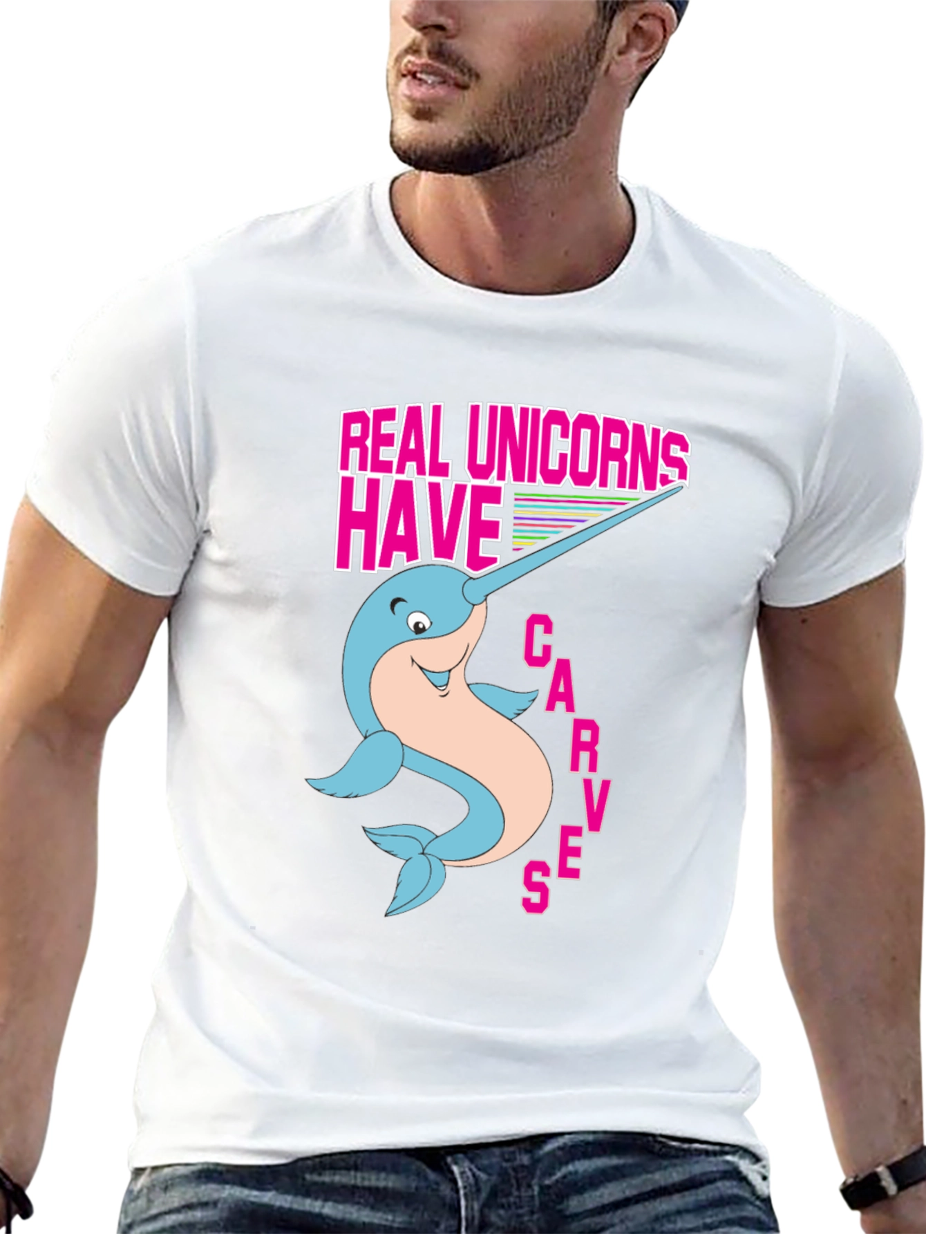 Black Real Unicorns Narwhal T-Shirt view 13