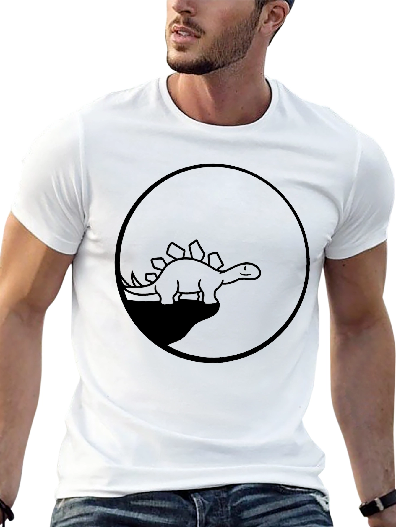 Black Dino Silhouette T-Shirt - Black Graphic Tee view 13