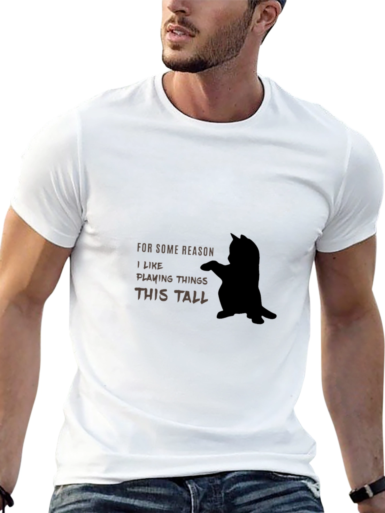 Black Funny Cat T-Shirt - I Like Playing Things This Tall view 13