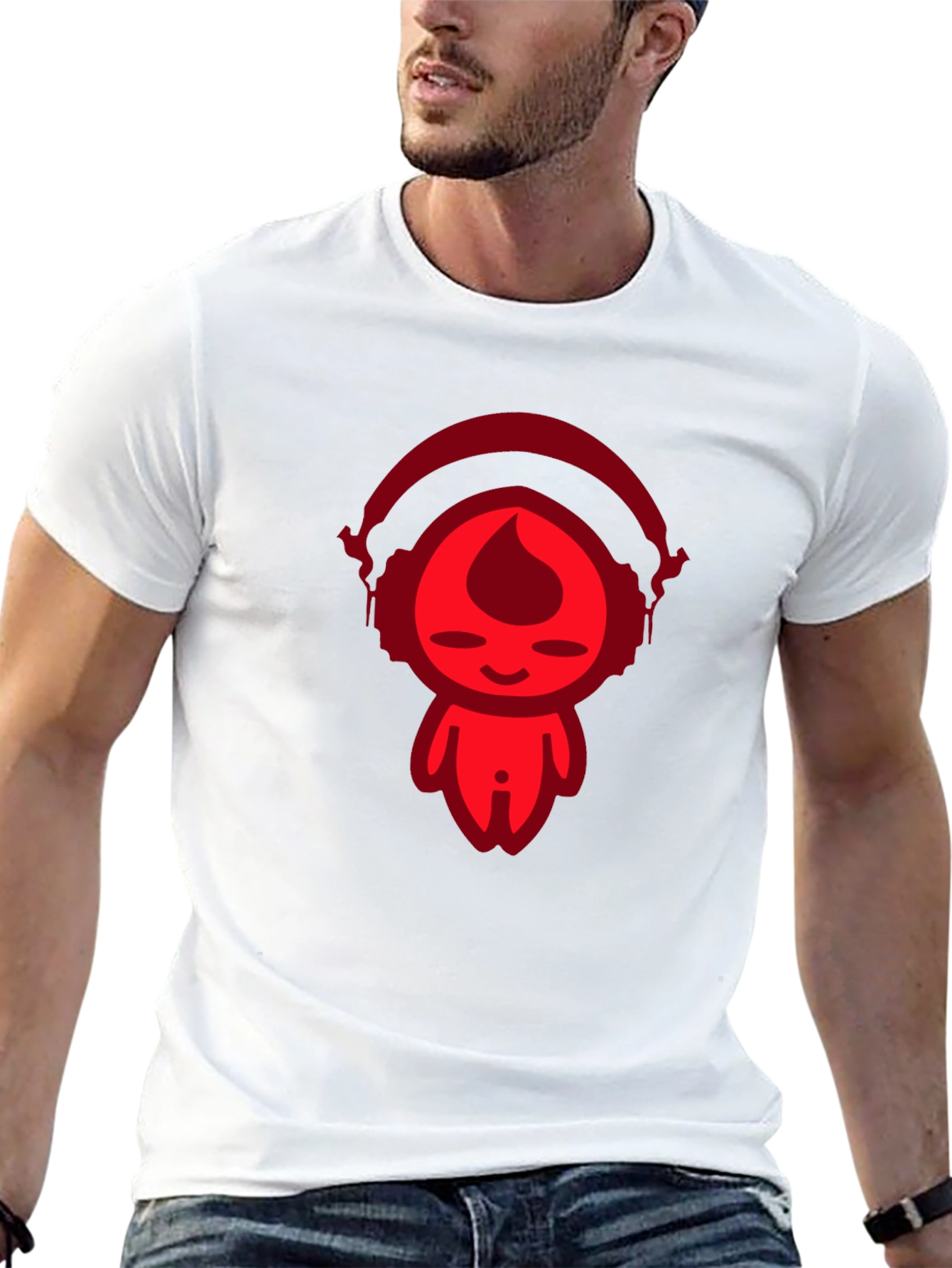 Black Cool Red Graphic Print Black T-Shirt view 13