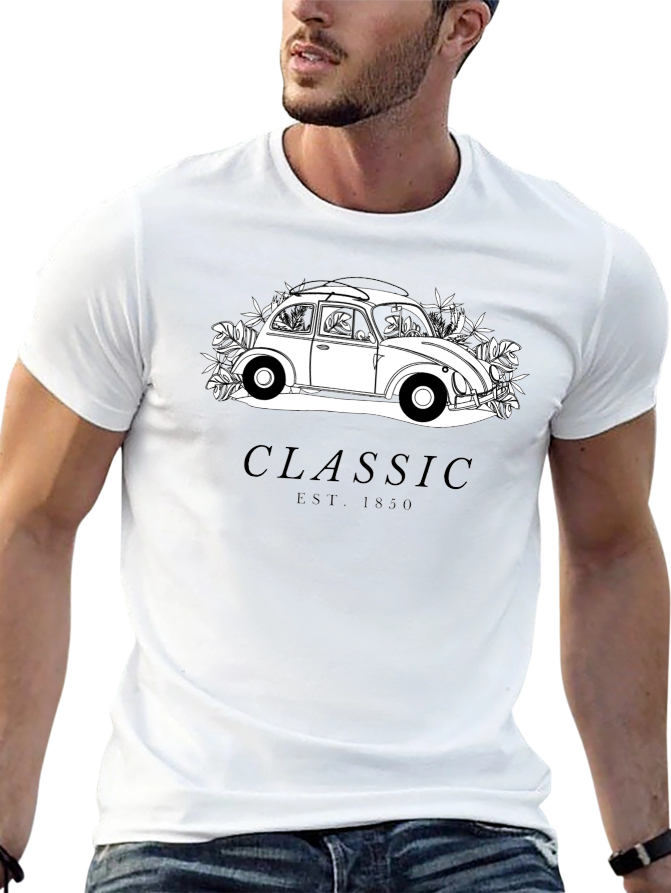 Black Classic Car Graphic T-Shirt - Black view 13