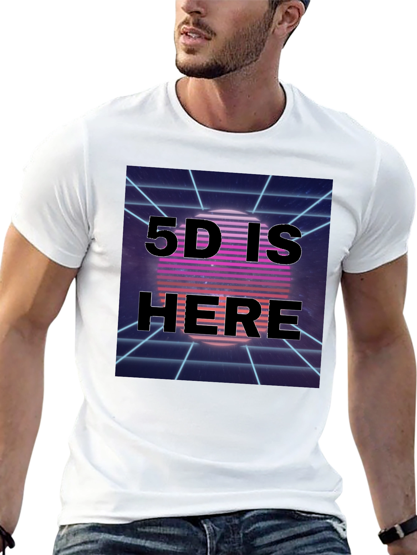 Black Retro 5D Is Here Graphic Tee view 13