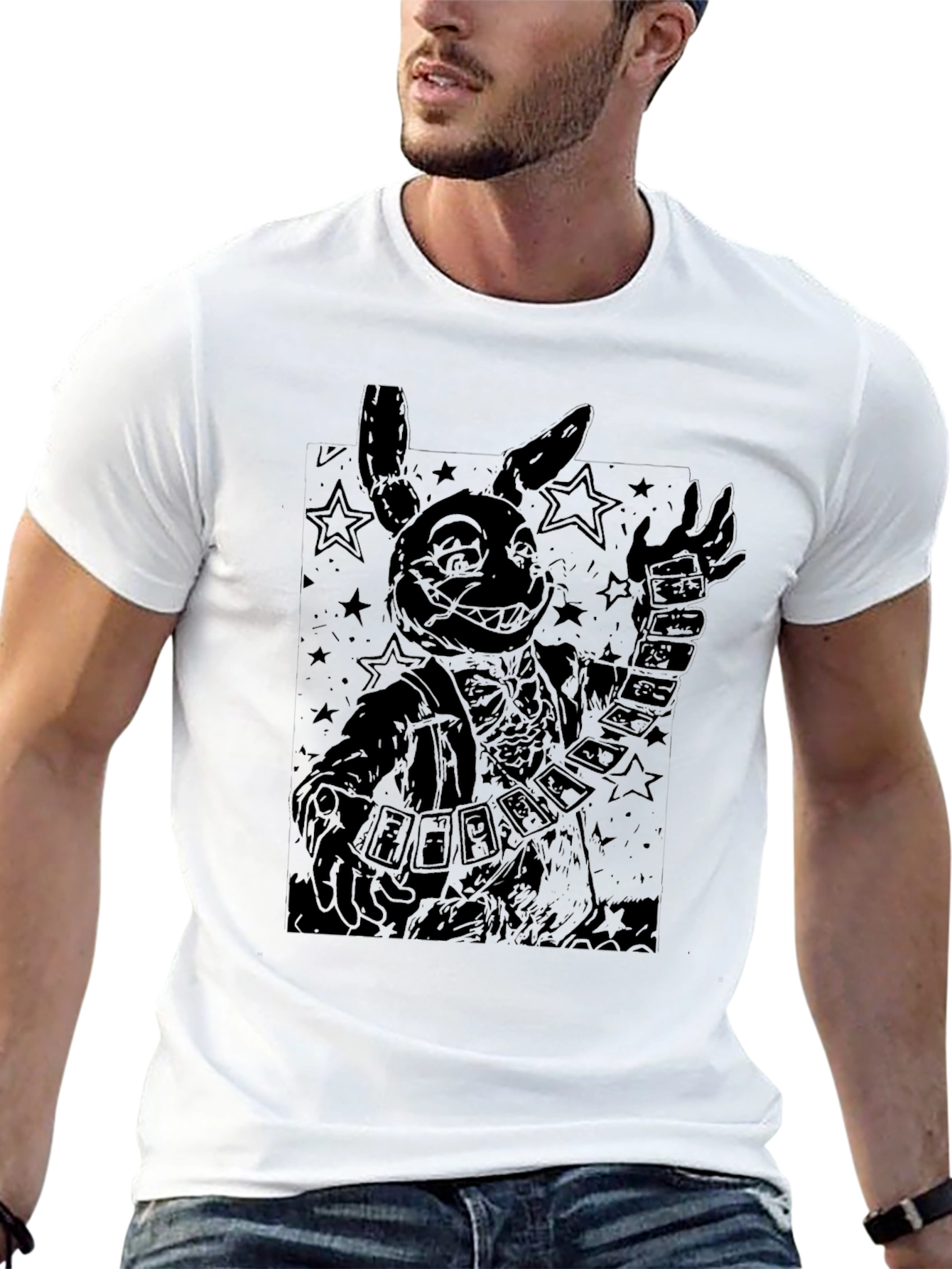 Black Dark Rabbit Graphic Tee - Men's Black T-Shirt view 13