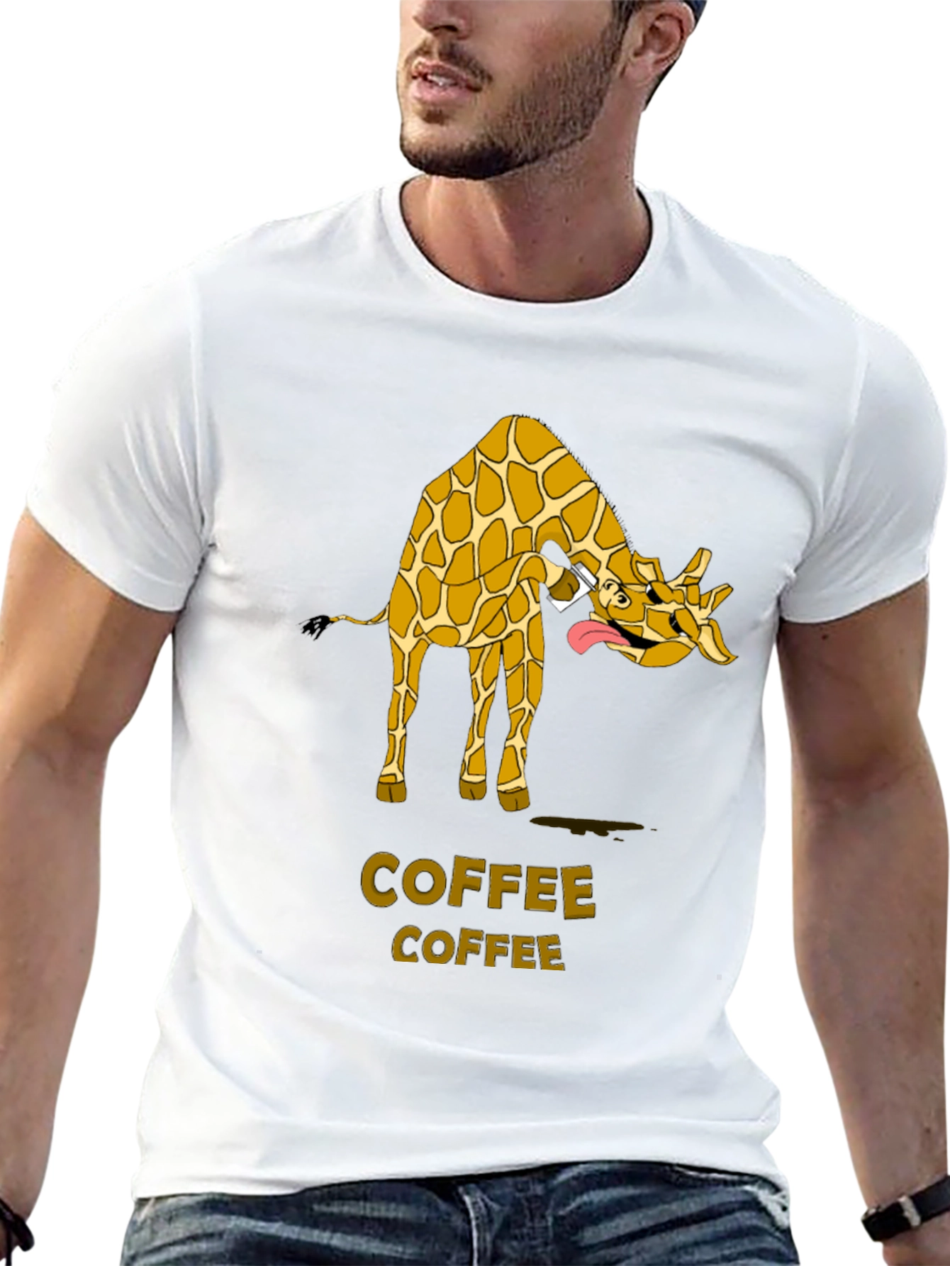 Black Giraffe Coffee Lover T-Shirt view 13