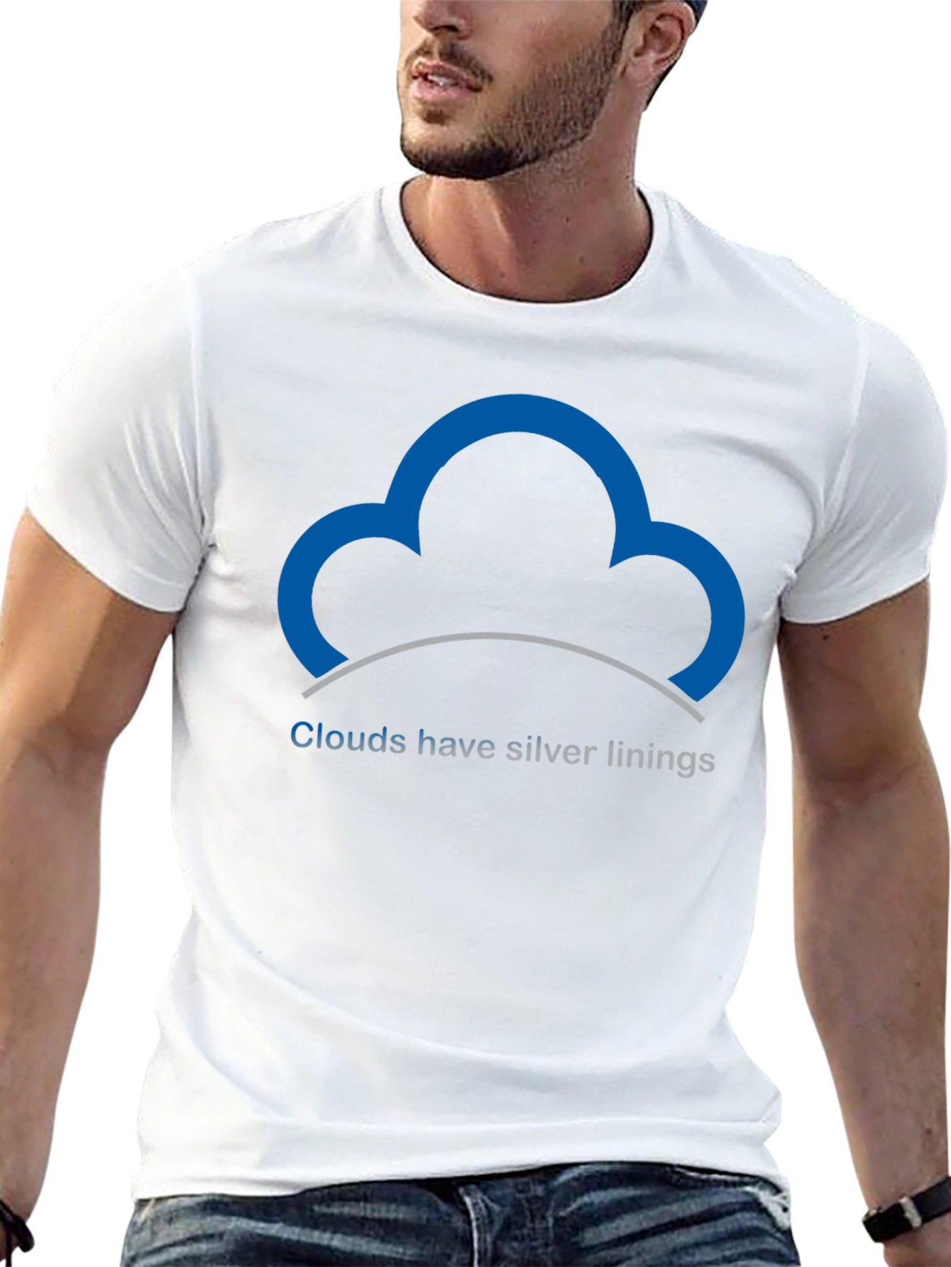 Black Optimistic Cloud T-Shirt - Silver Linings view 13