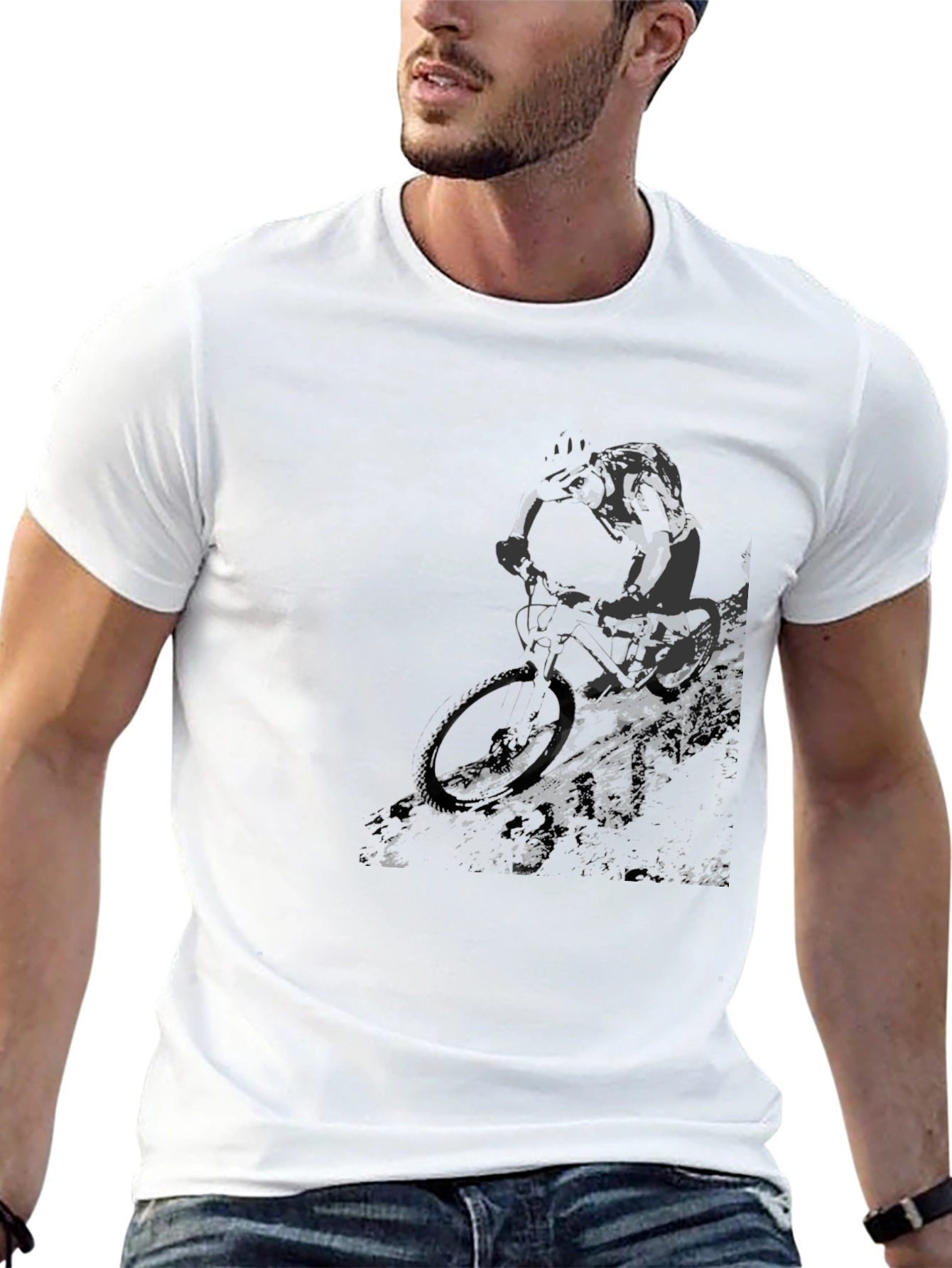 Black Mountain Biker Graphic T-Shirt - Black view 13