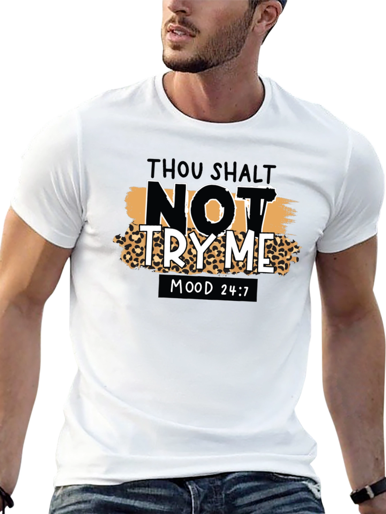 Black Thou Shalt Not Try Me Graphic Tee view 13