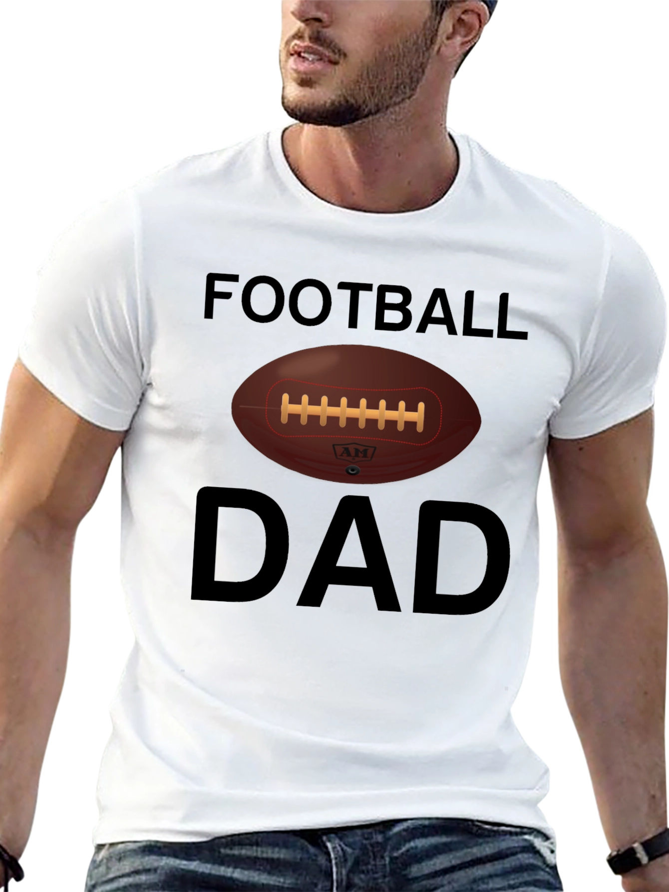 Black Football Dad Graphic T-Shirt view 13