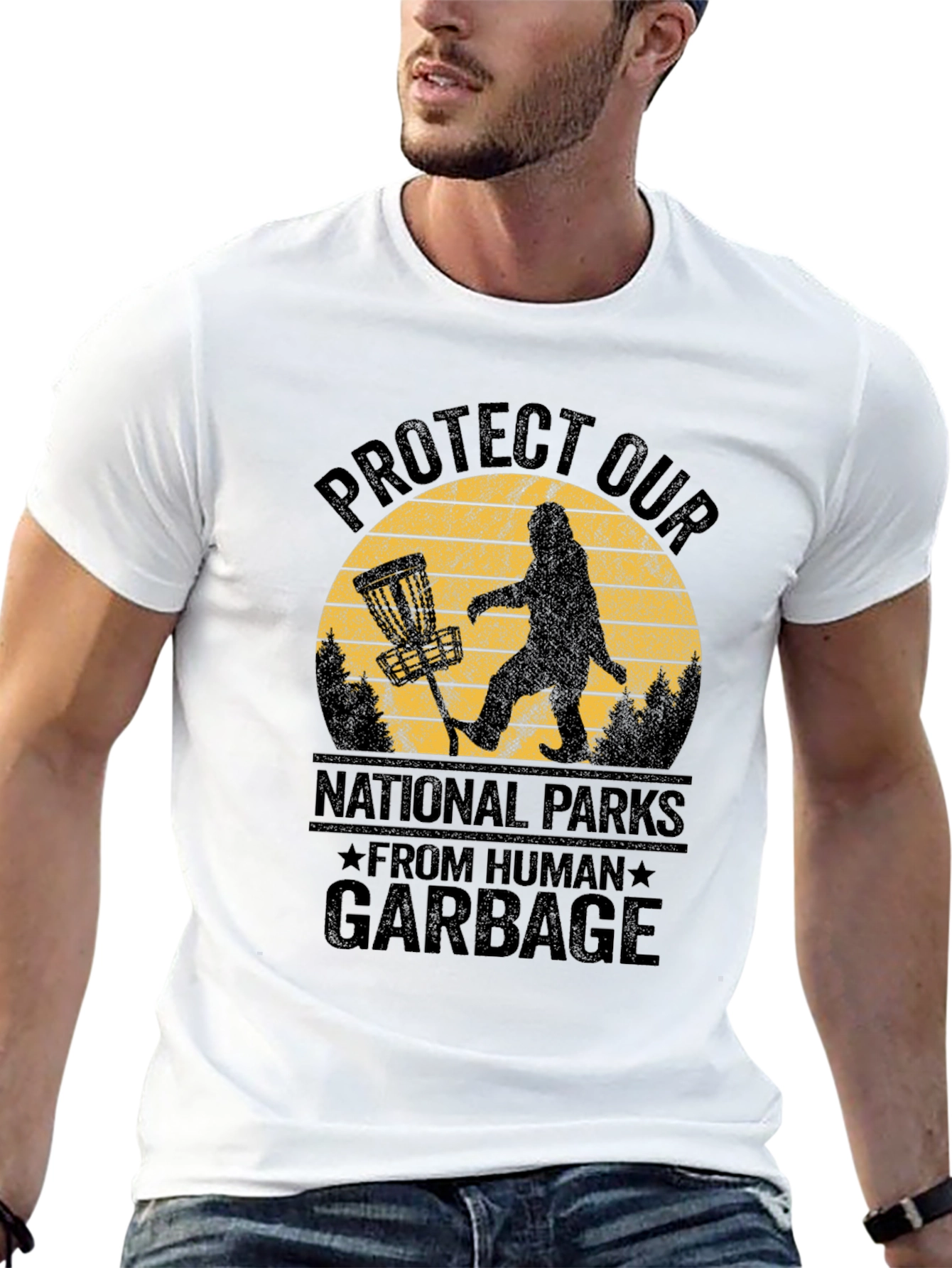 Black Protect Parks T-Shirt - Bigfoot Design view 13