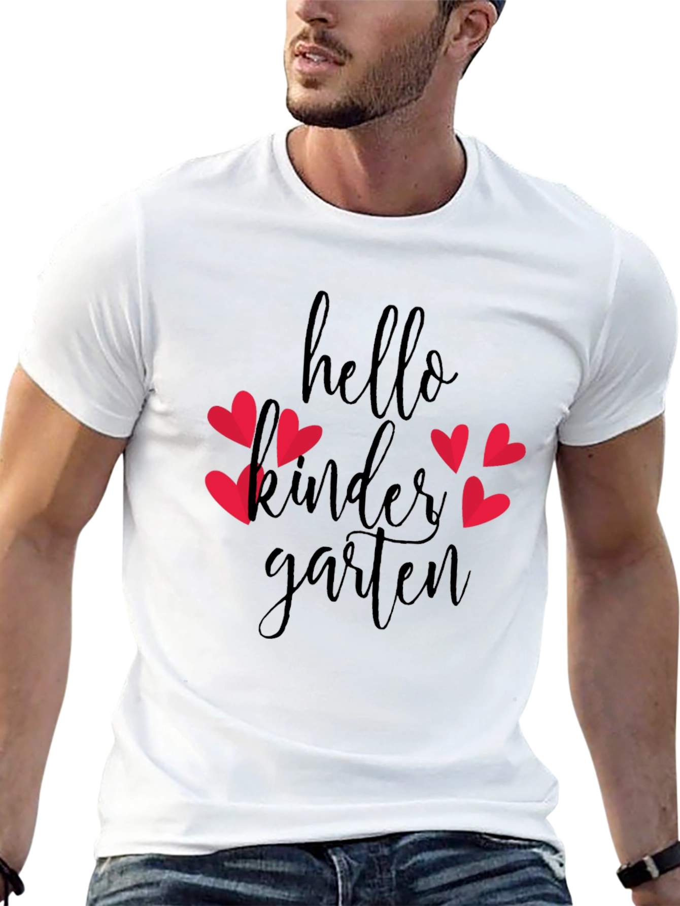 Black Hello Kindergarten Heart Tee view 13