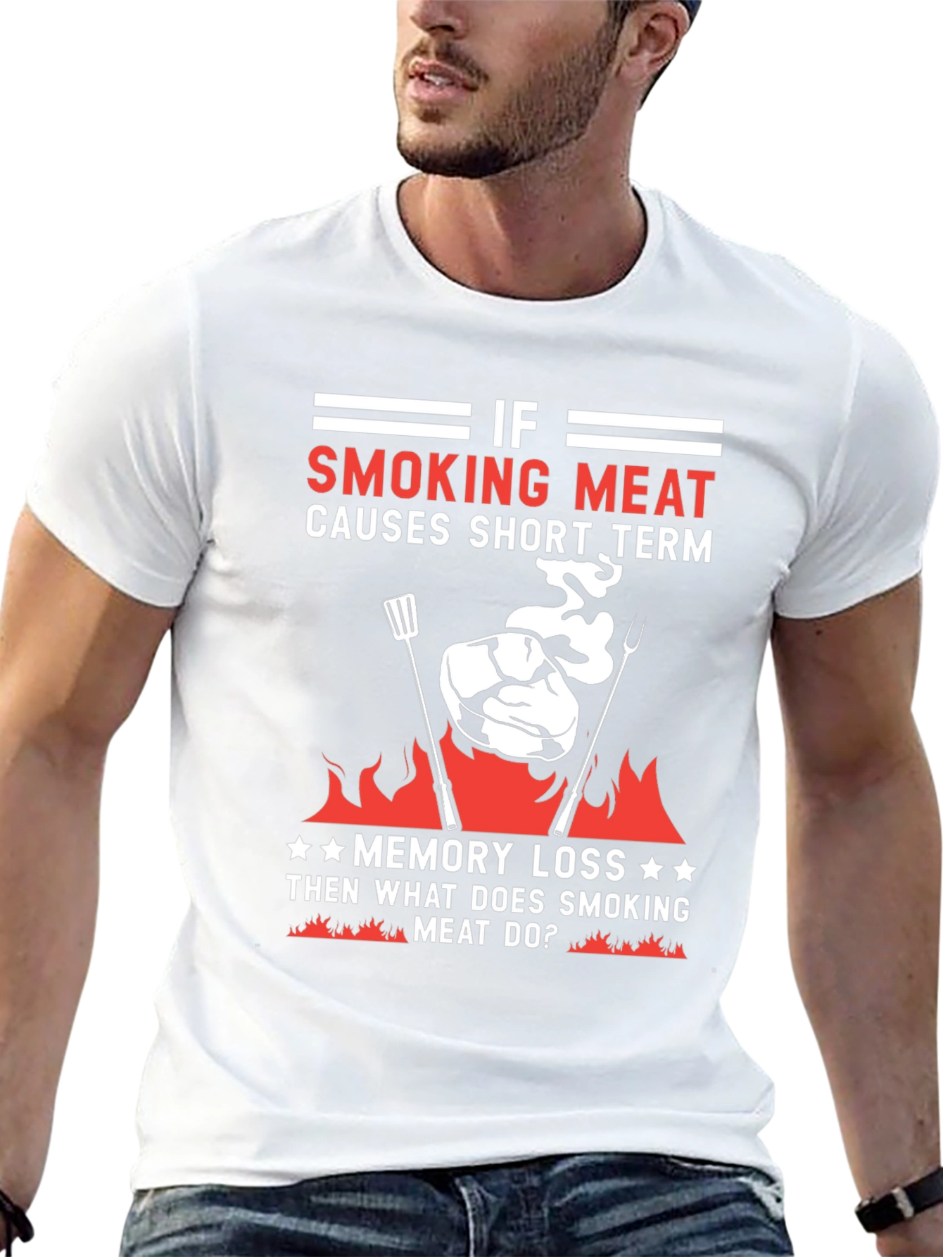 Black Smoking Meat BBQ T-Shirt Funny Grill Master Tee view 13