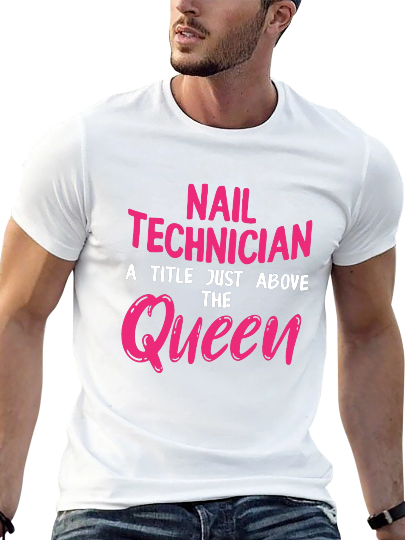 Black Nail Technician Queen Graphic T-Shirt view 13