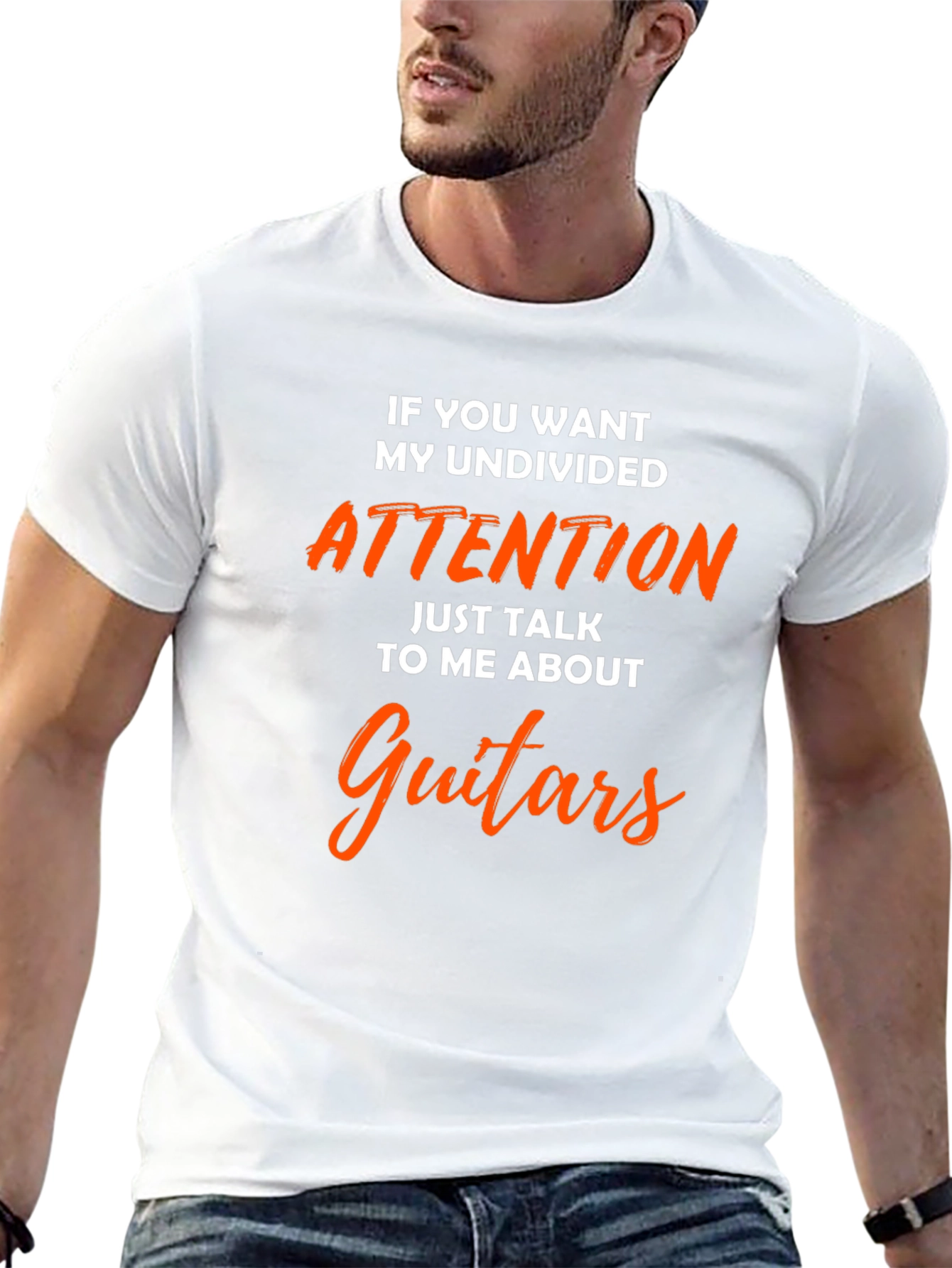Black Guitar Lover T-Shirt - Undivided Attention Tee view 13