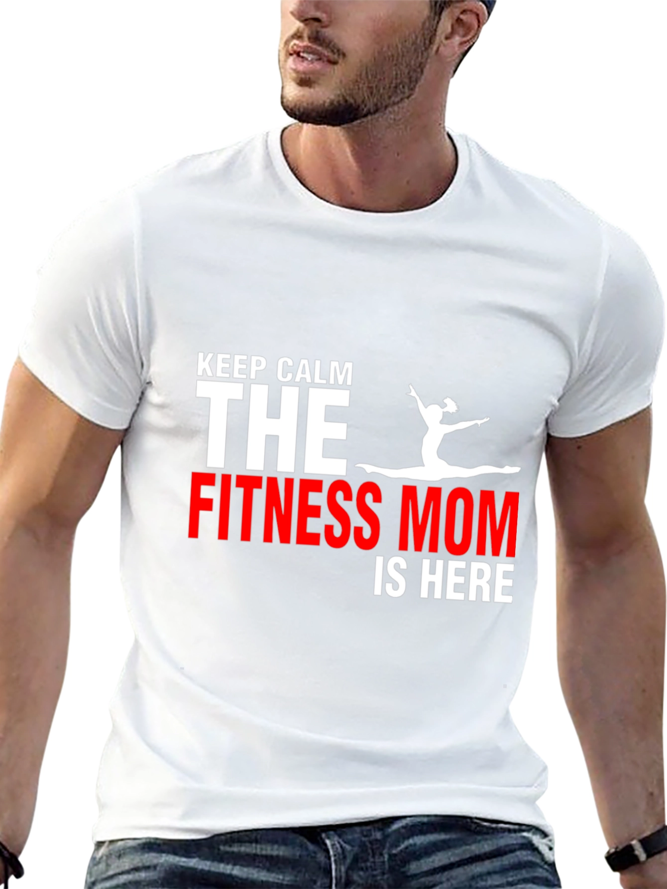 Black Fitness Mom T-Shirt - Keep Calm Gym Motivation view 13