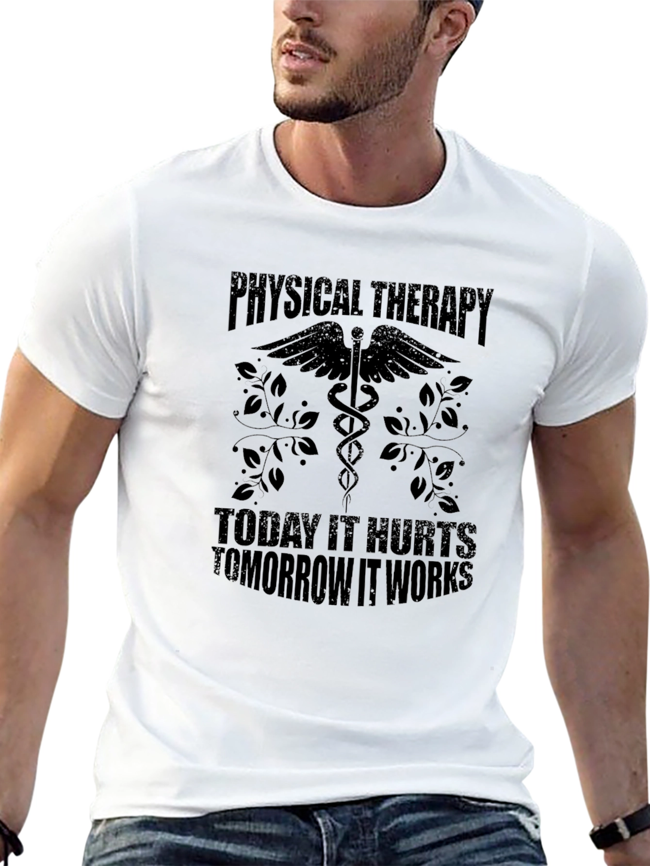Black Physical Therapy Tee - Today It Hurts, Tomorrow It Works view 13