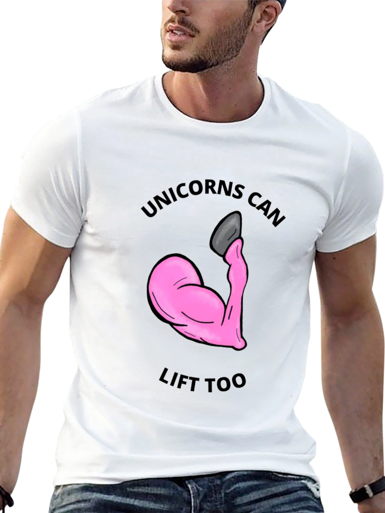 Black Unicorns Can Lift Too T-Shirt - Funny Workout Gym Tee view 13
