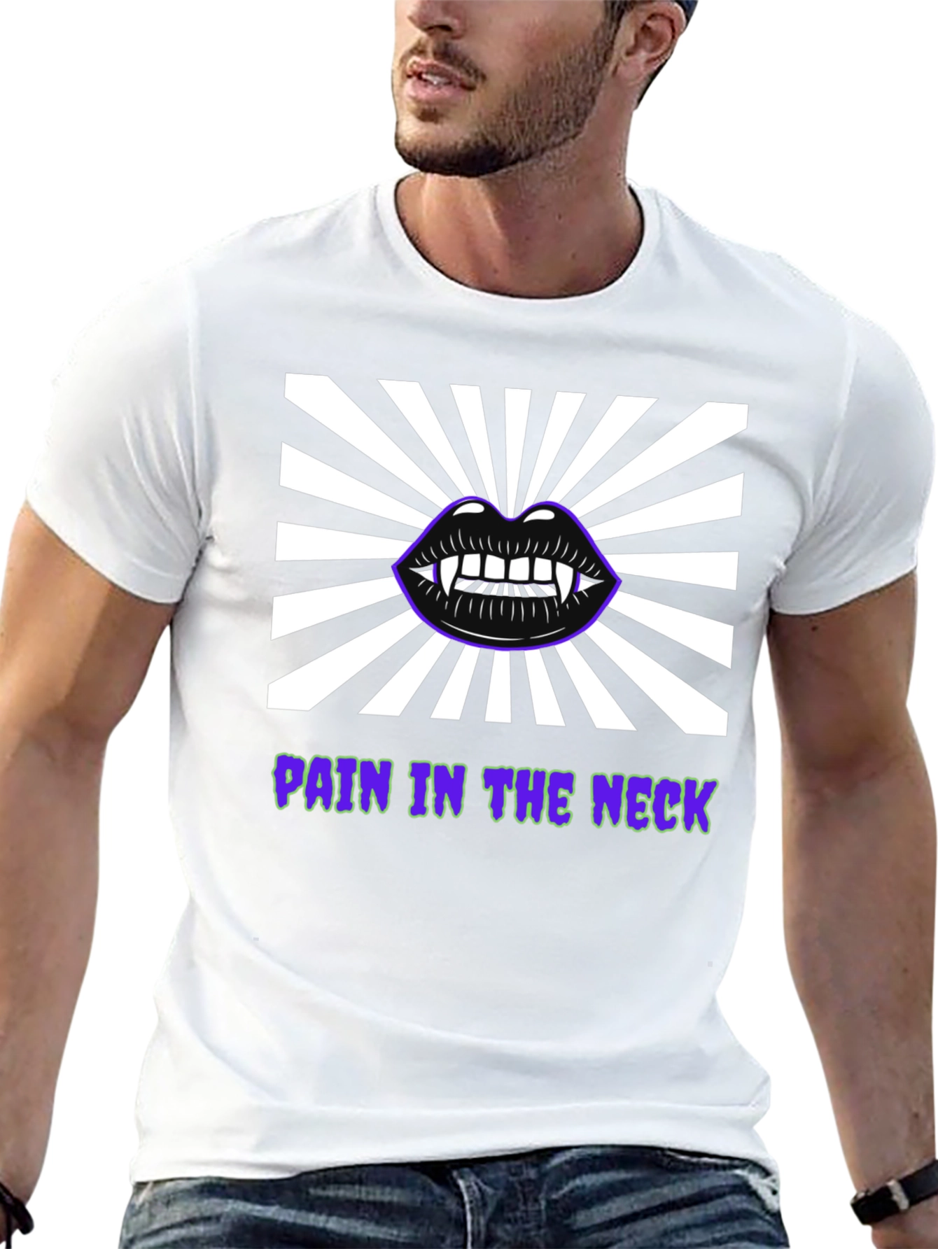 Black Pain in the Neck Vampire Lips Graphic Tee view 13