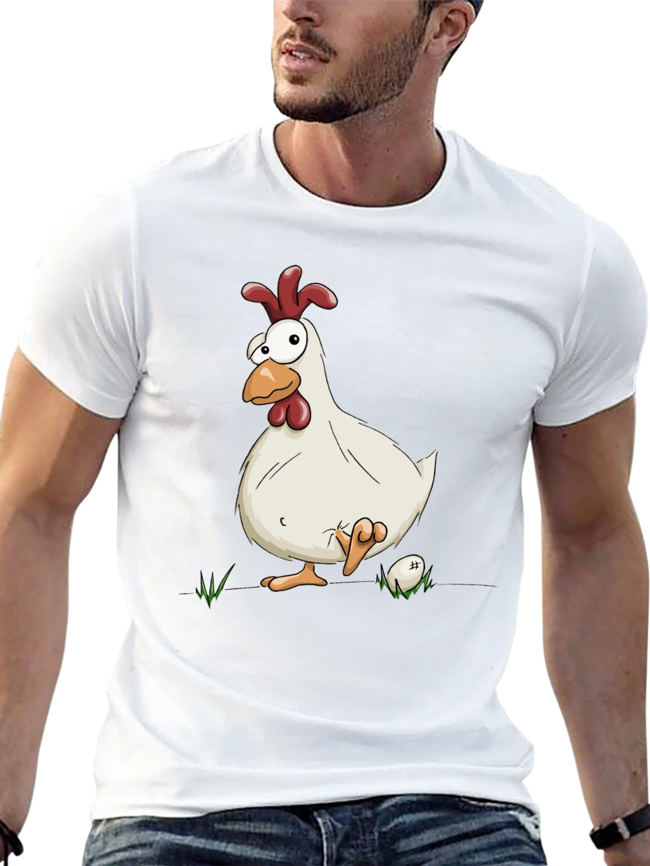 Black Funny Chicken Graphic Black T-Shirt view 13