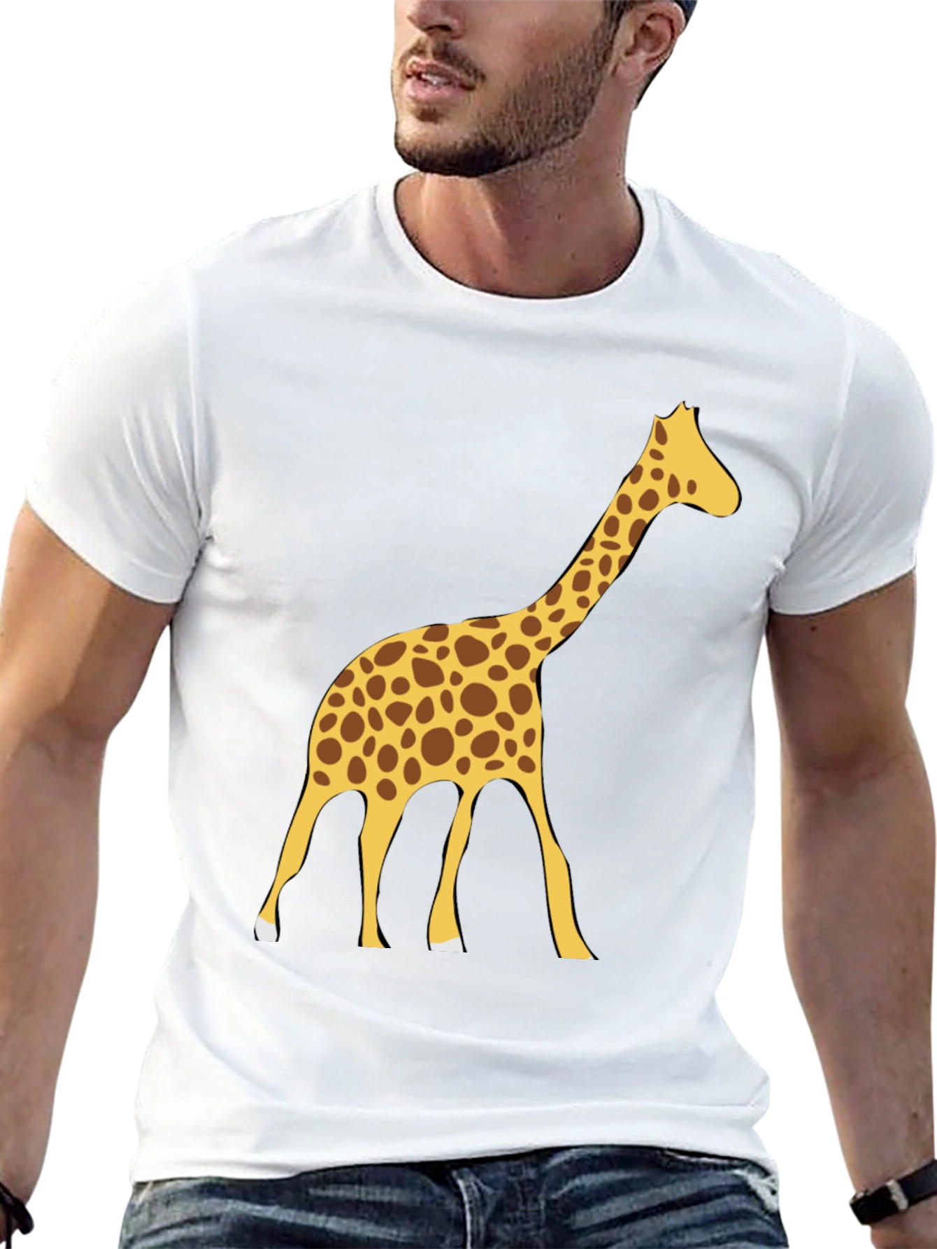 Black Giraffe Graphic Tee - Black Cotton Blend view 13