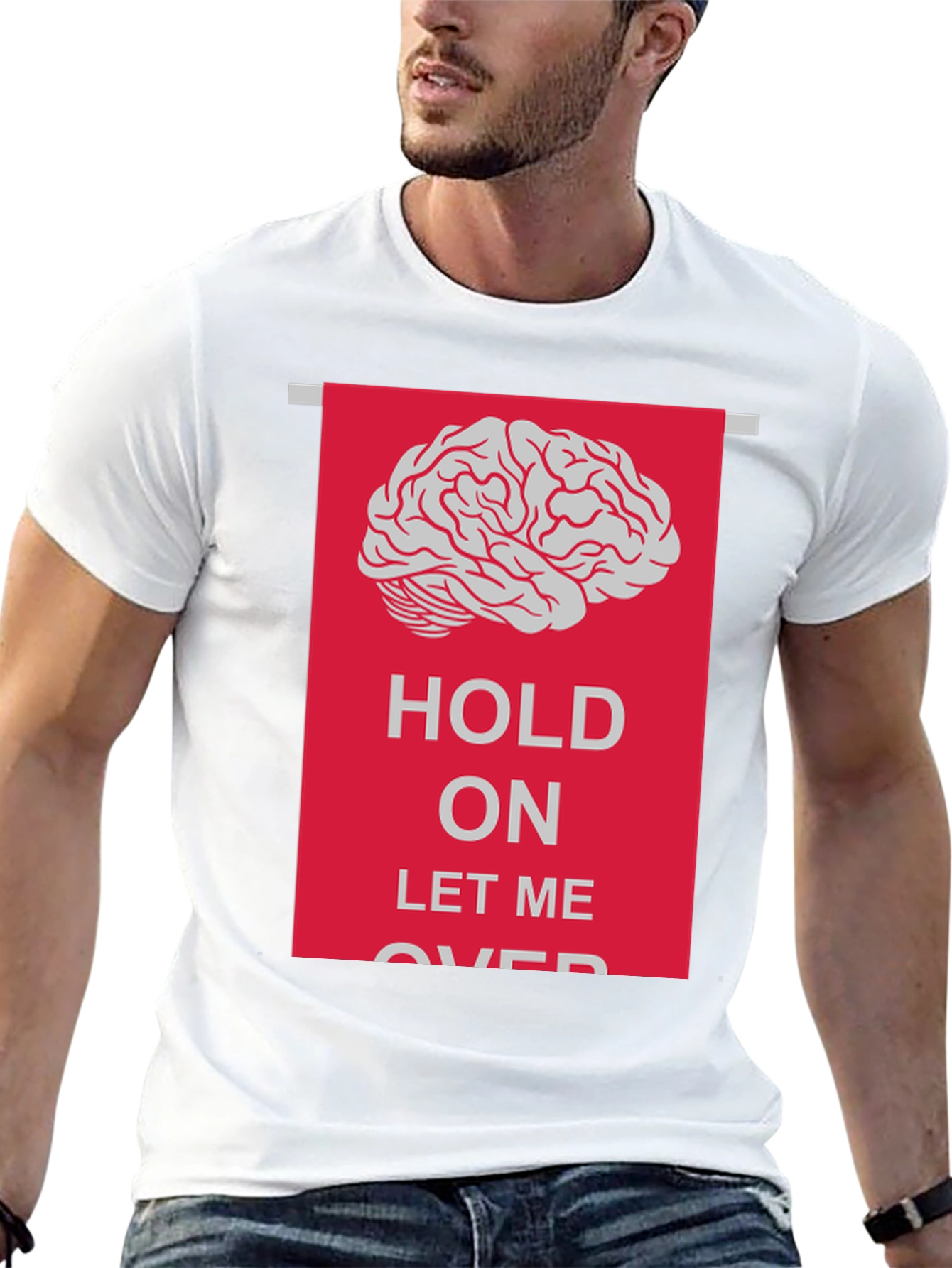 Black Hold On Let Me Overthink T-Shirt view 13