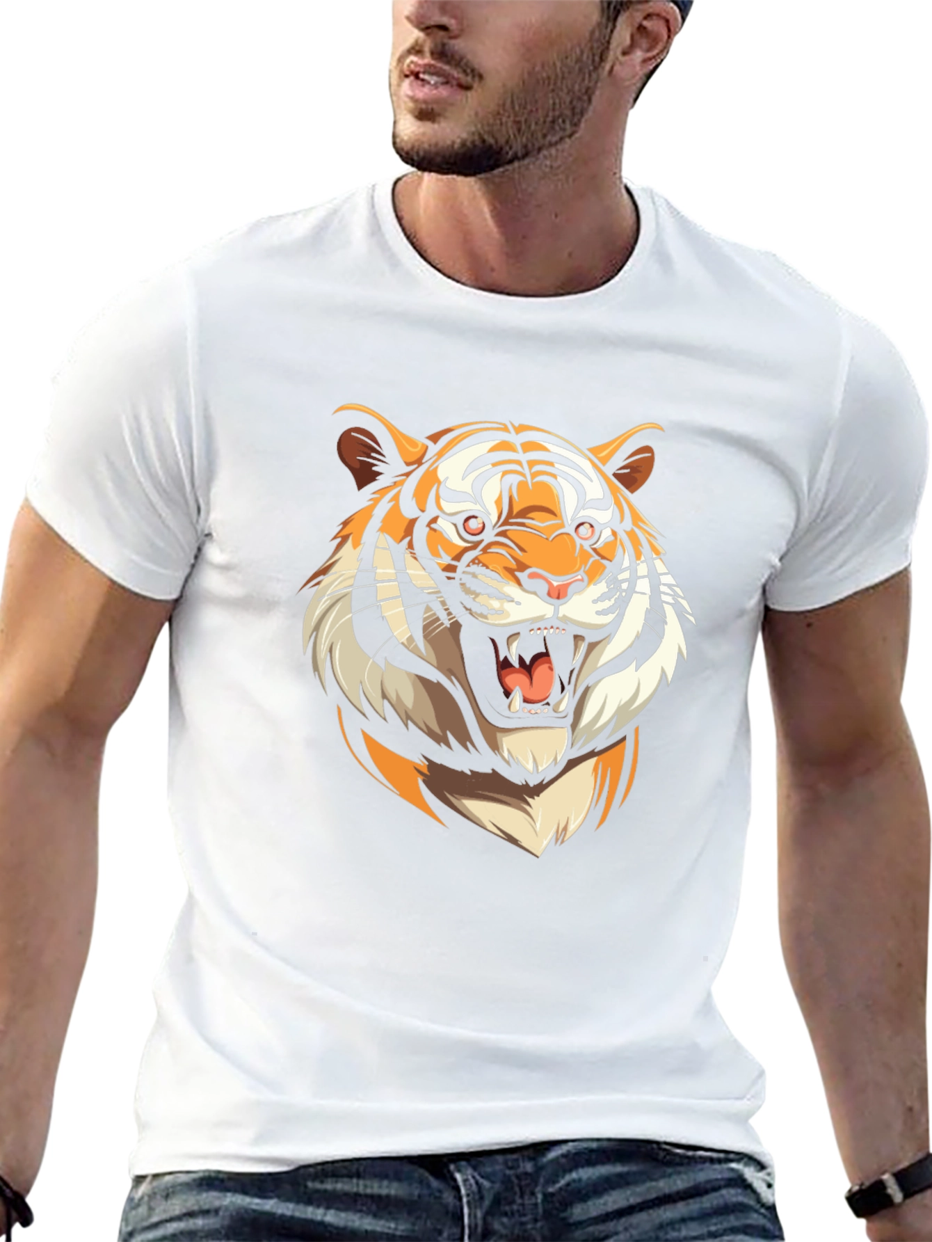 Black Tiger Graphic Tee - Bold Animal Print T-Shirt view 13