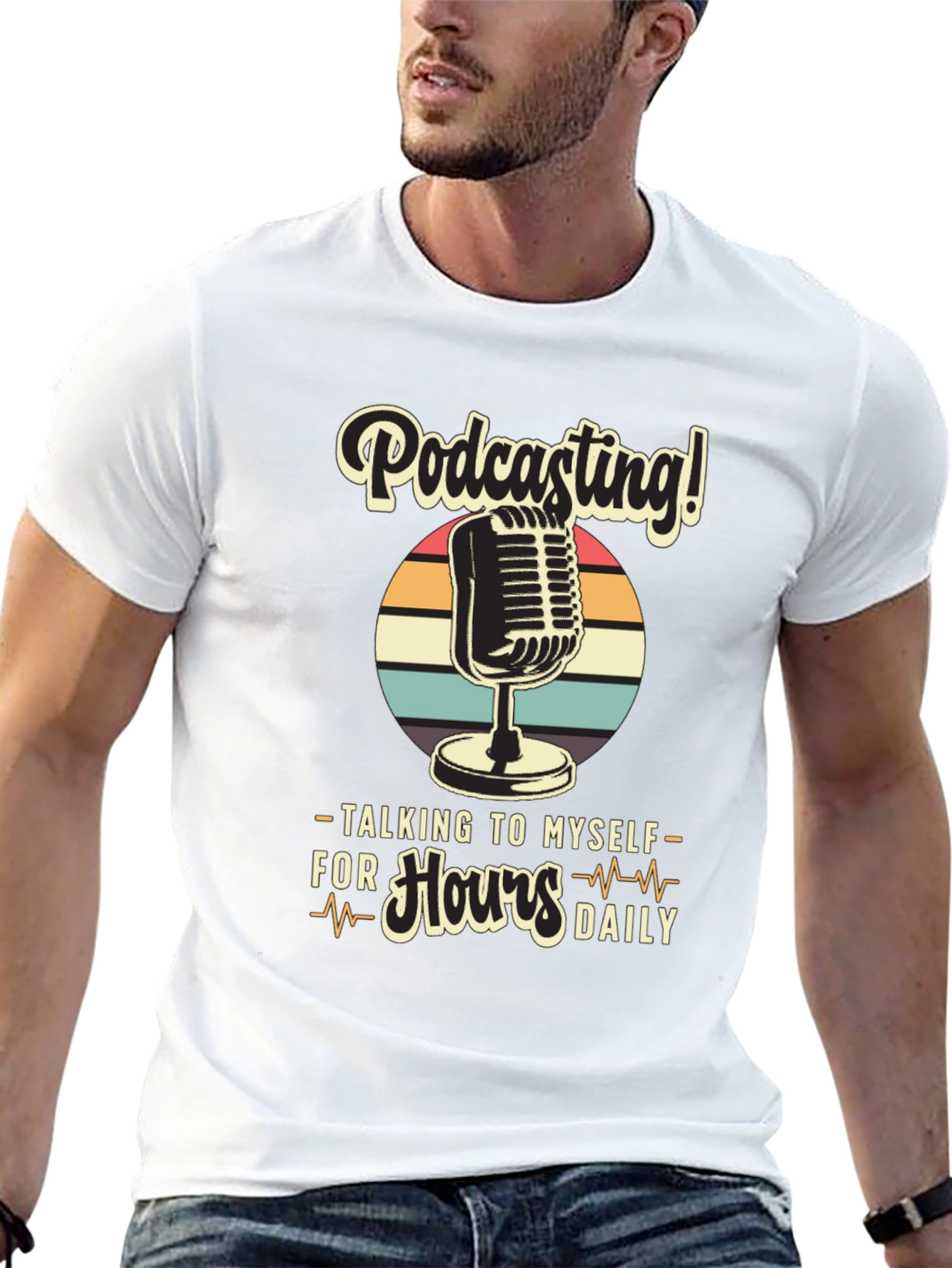 Black Podcast T-Shirt: Talking to Myself for Hours Daily view 13