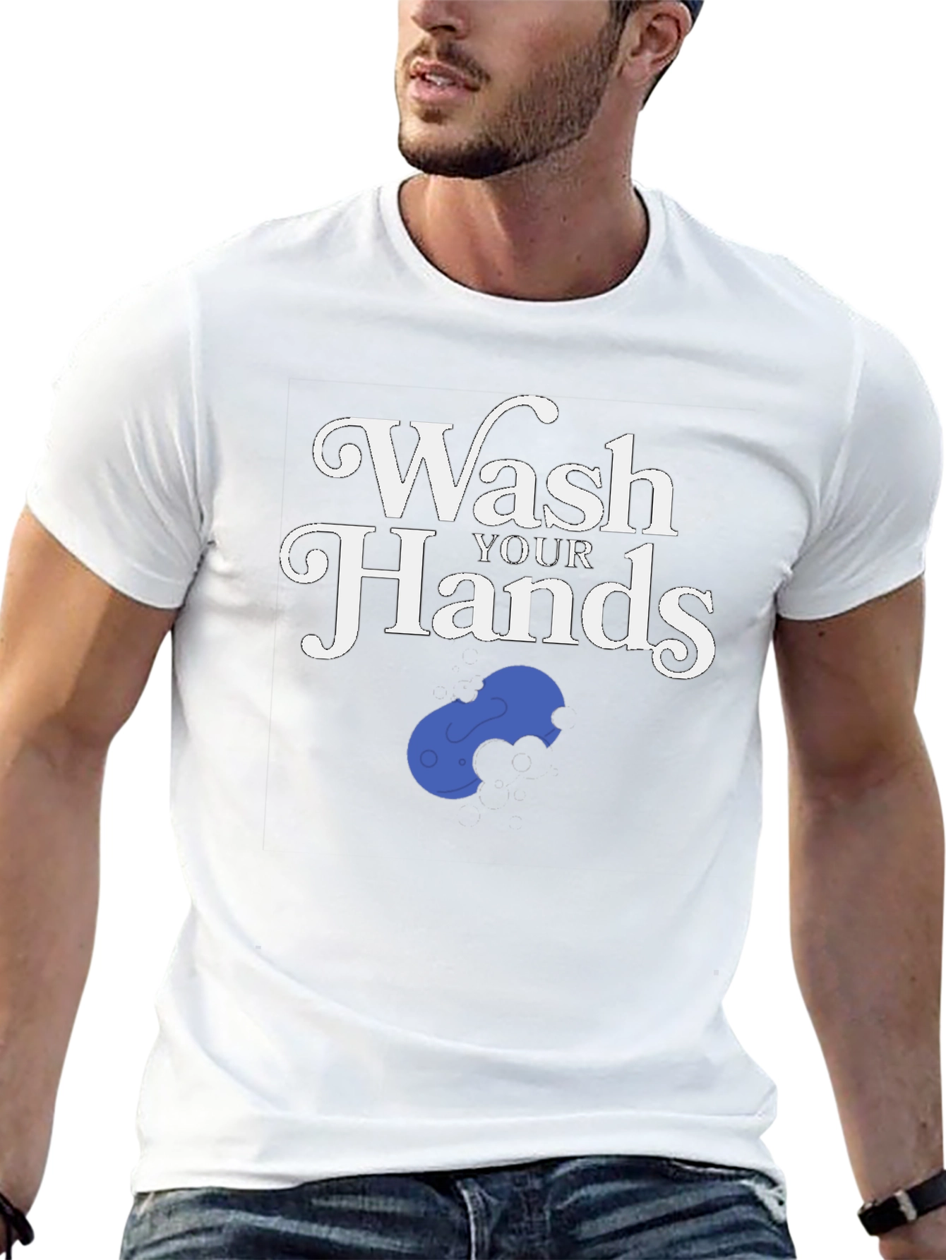 Black Wash Your Hands Funny T-Shirt view 13