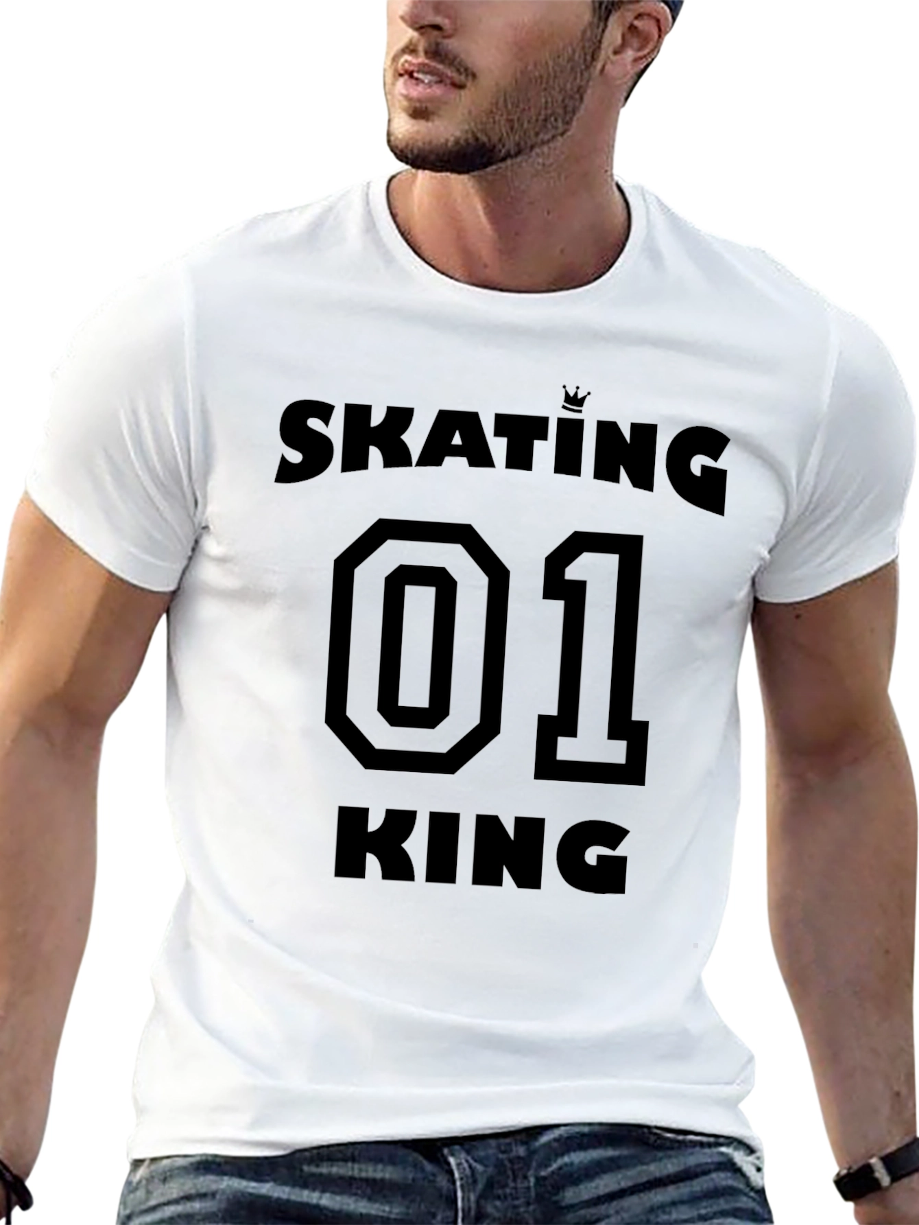 Black Skating 01 King T-Shirt - Stylish Black Graphic Tee view 13