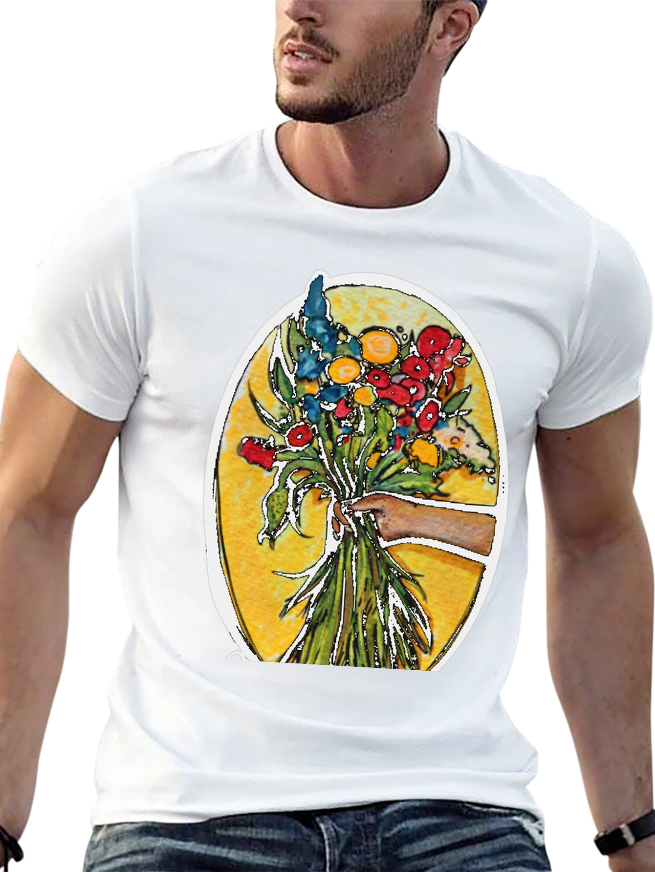 Black Floral Bouquet Graphic T-Shirt view 13
