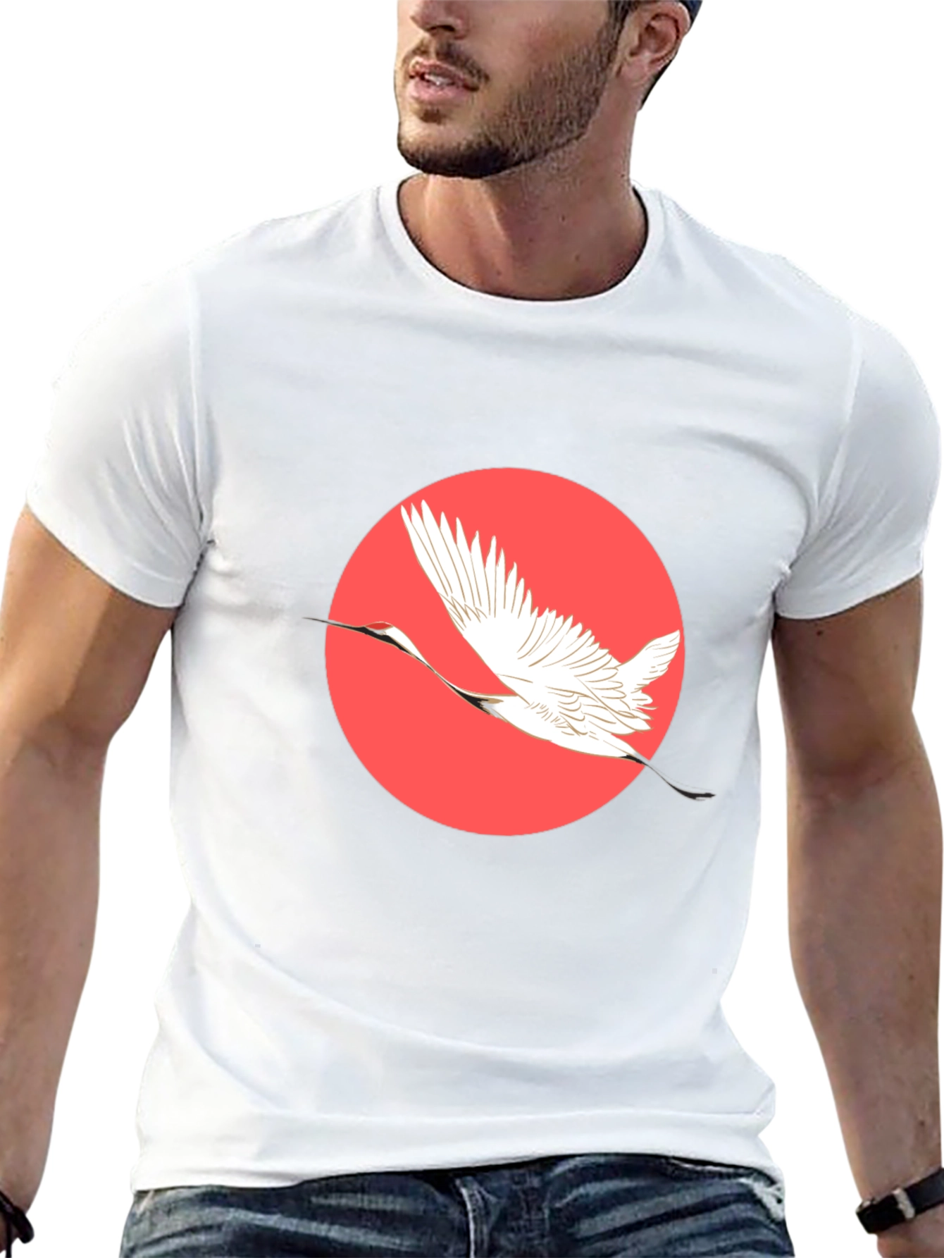 Crane Circle Graphic Tee - Short Sleeve Black T-Shirt - 13