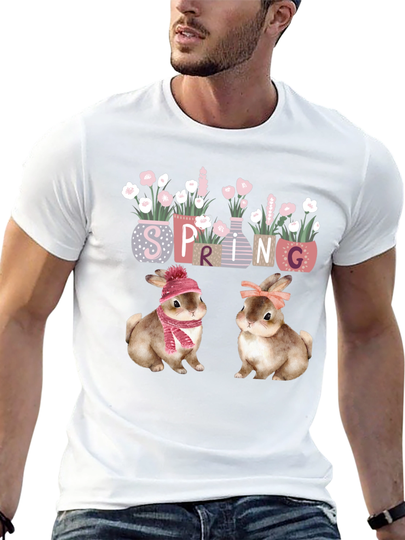 Black Spring Bunnies T-Shirt view 13