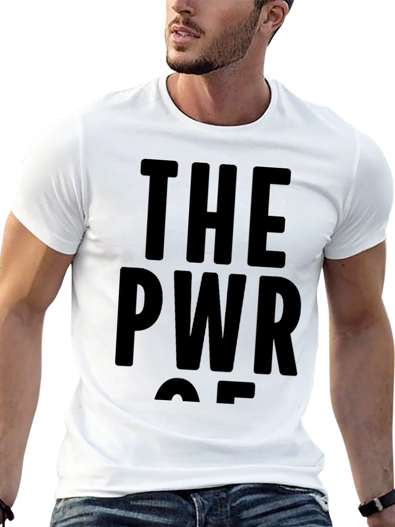 Black The PWR OF T-Shirt - Bold Graphic Tee view 13