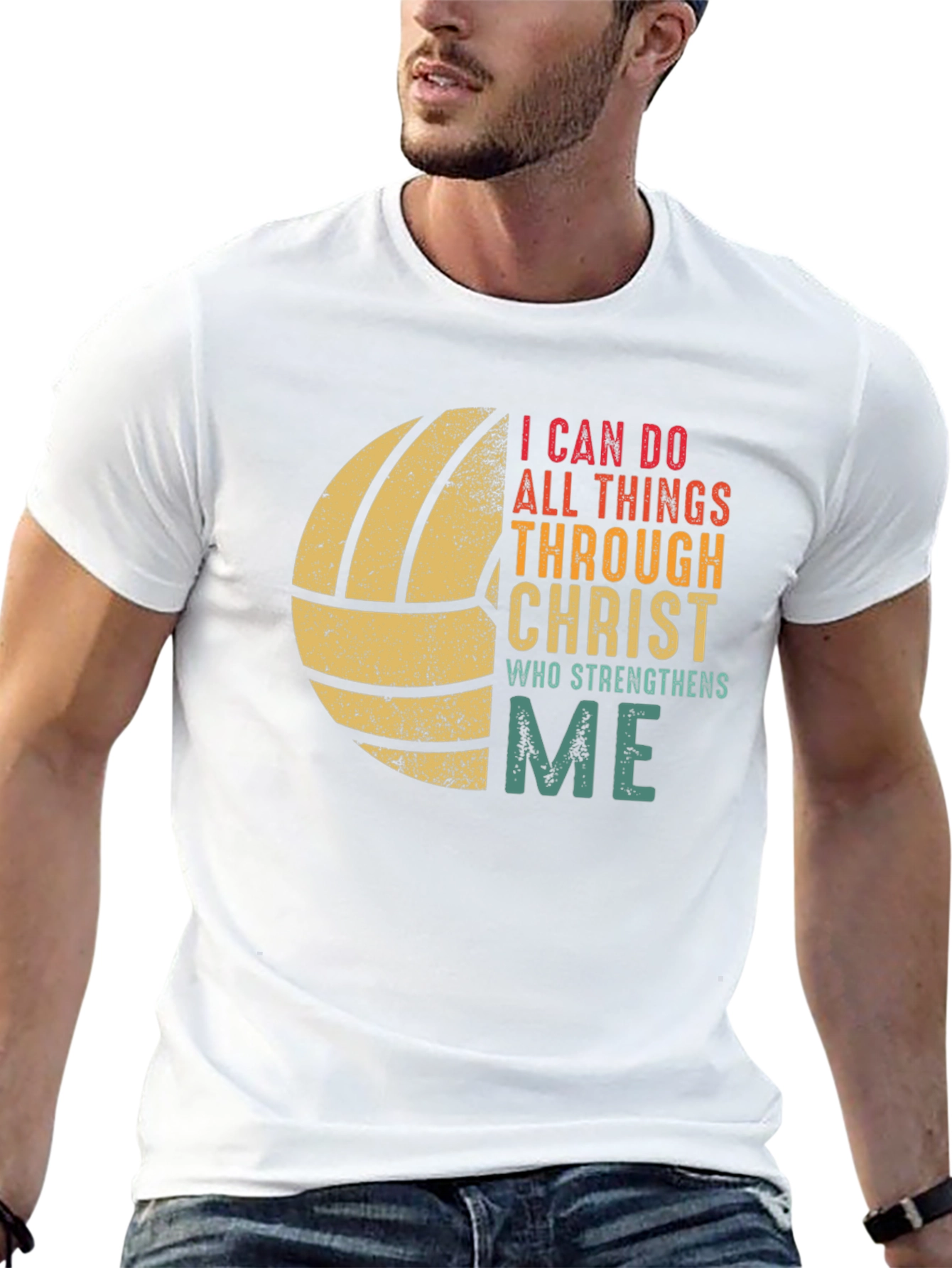 Black Volleyball I Can Do All Things T-Shirt view 13