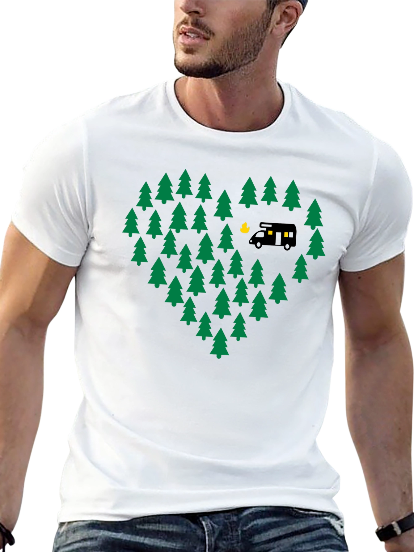 Black Camping Love T-Shirt - Adventure Heart Tree Design view 13