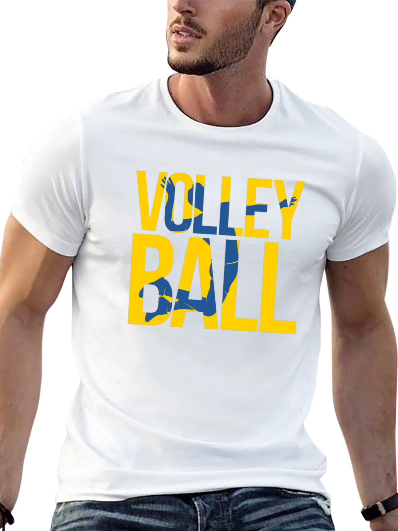 Black Volleyball Graphic Tee - Sporty Casual T-Shirt view 13