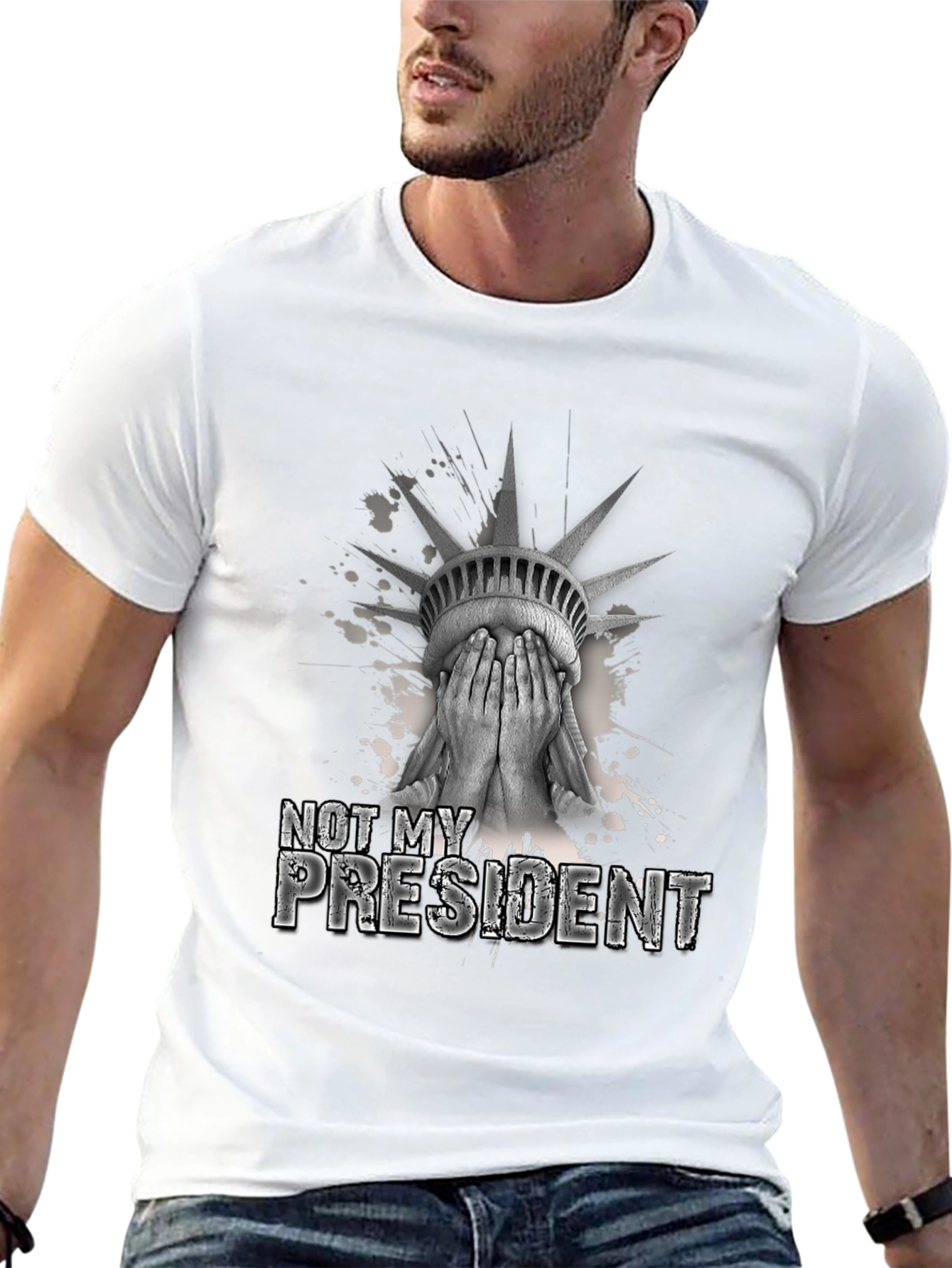 Black Not My President Graphic T-Shirt view 13