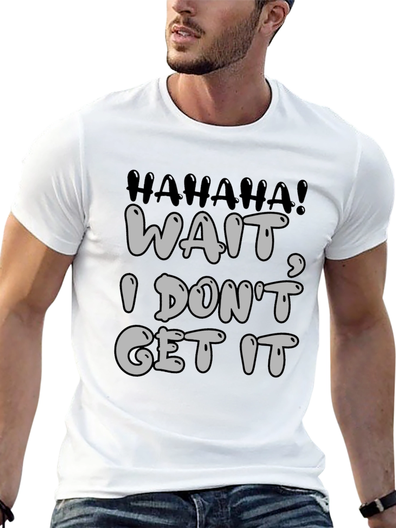 Black Humorous Graphic Tee - Wait, I Don't Get It view 13