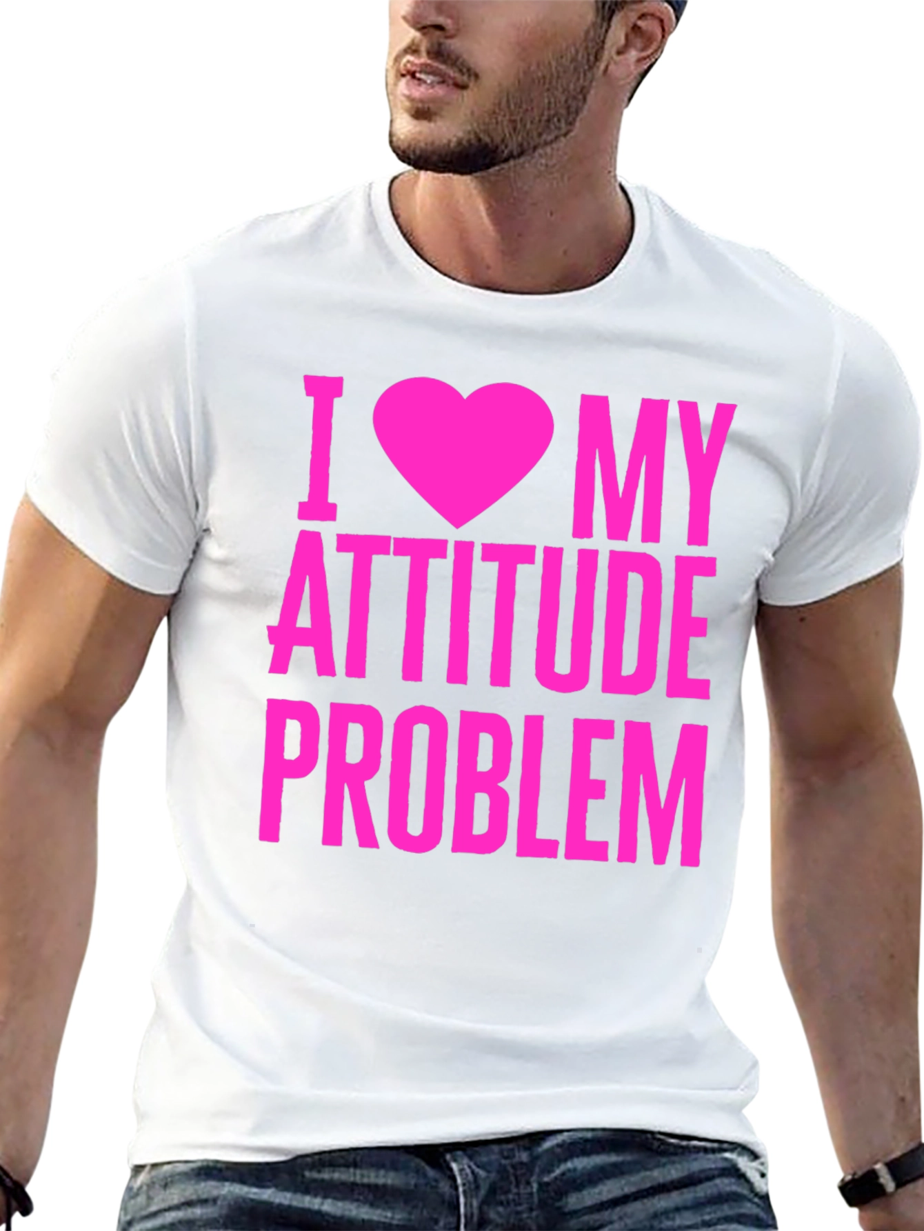 Black I Heart My Attitude Problem Graphic T-Shirt view 13
