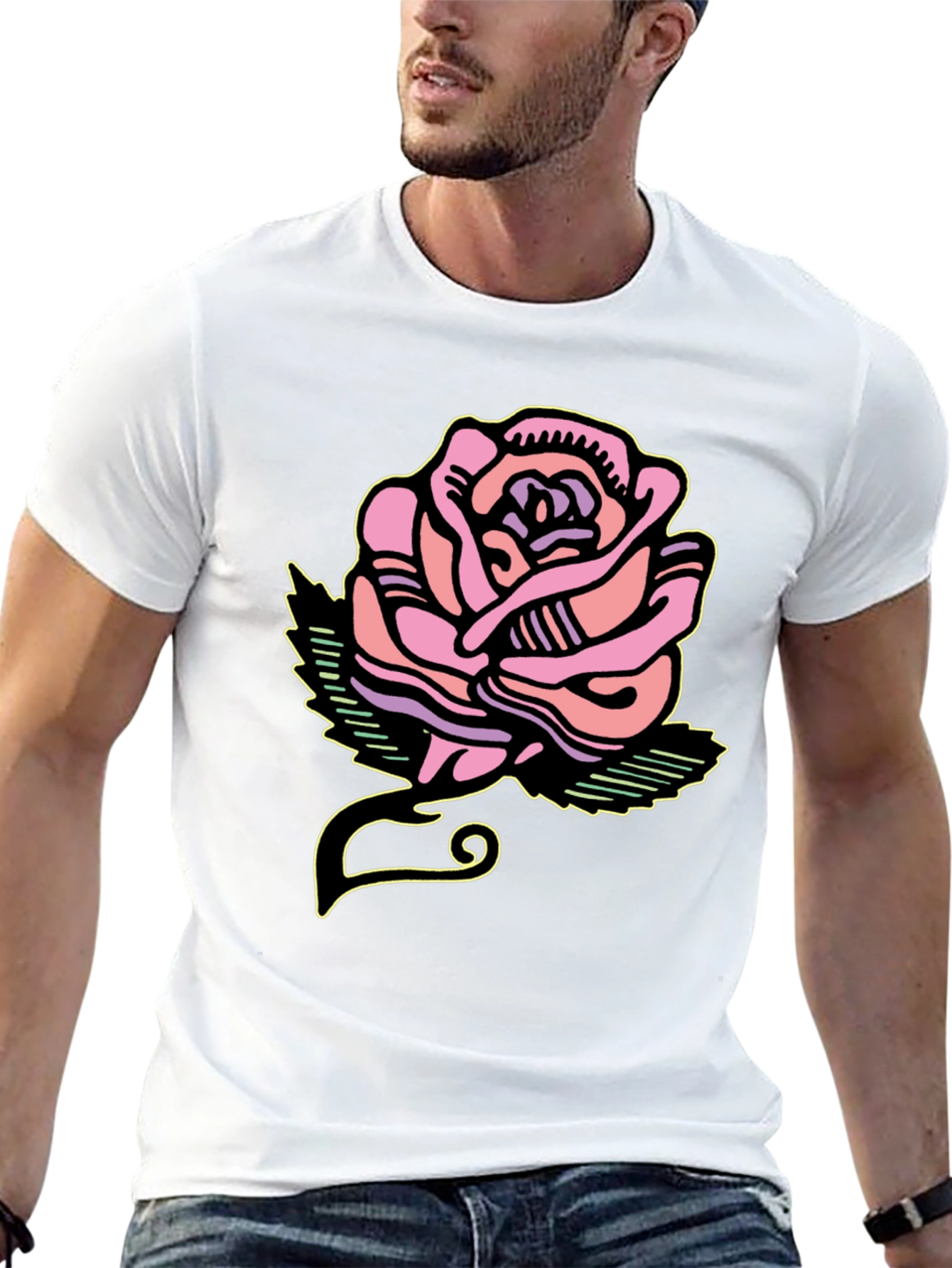 Rose Graphic Tee - Bold Artistic Design - 13