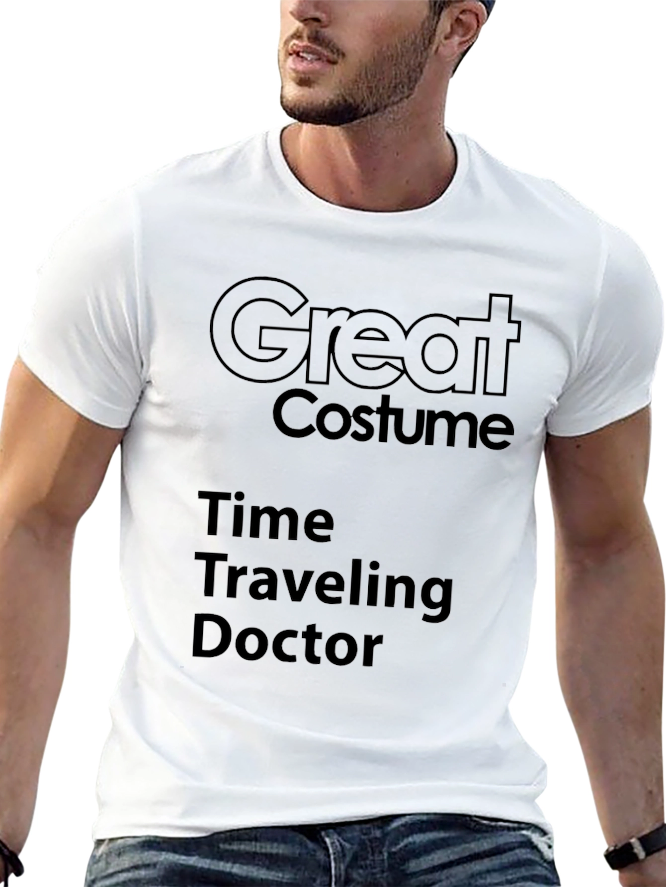 Black Great Costume Time Traveling Doctor T-Shirt view 13