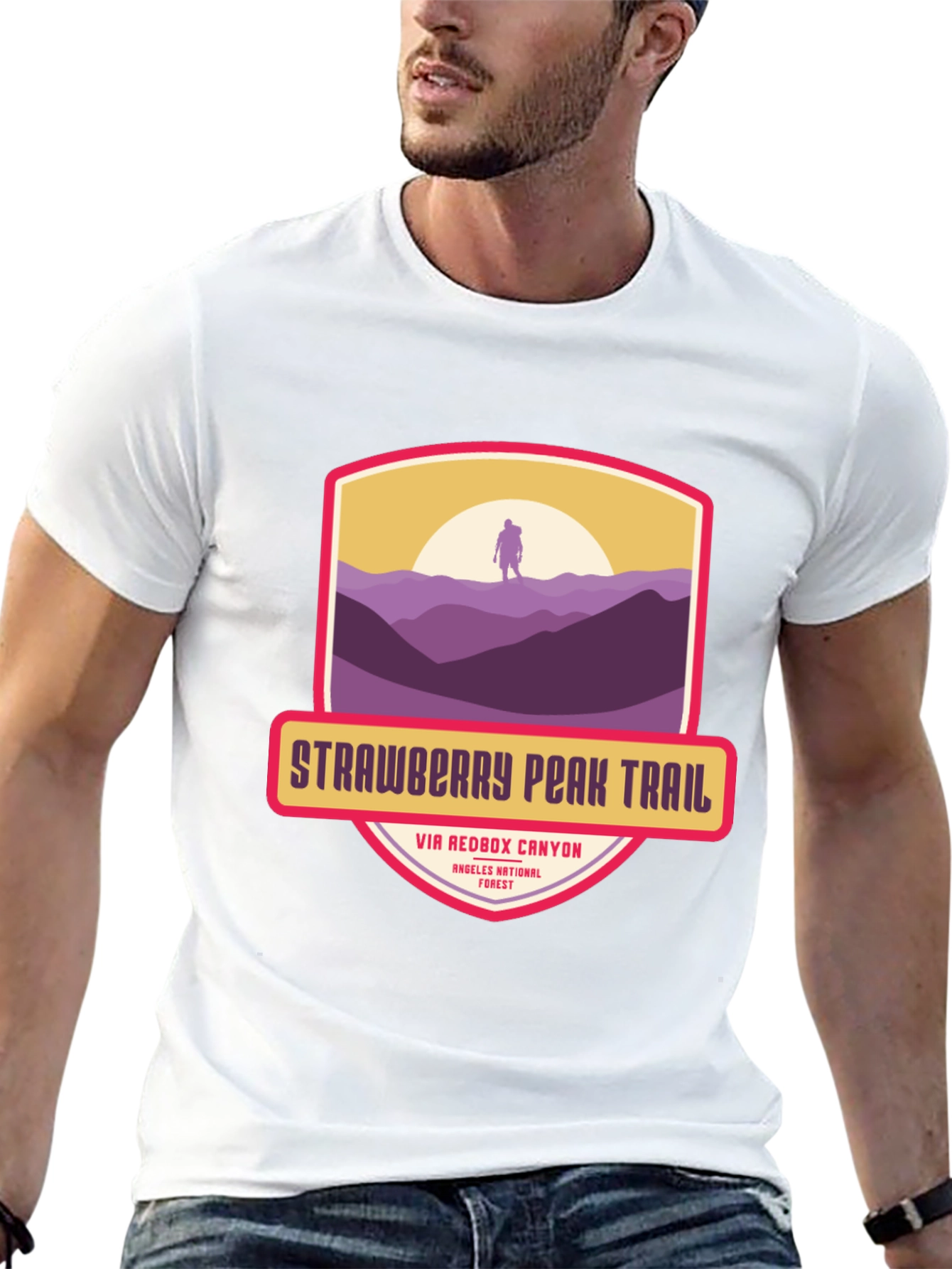 Black Strawberry Peak Trail T-Shirt - Hiker Adventure view 13
