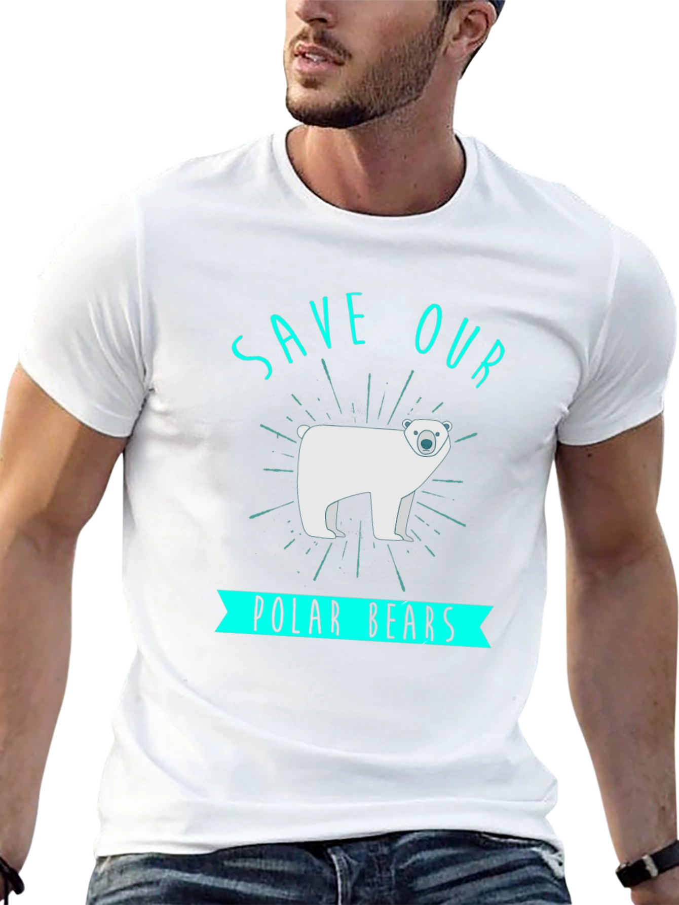 Black Save Our Polar Bears Graphic Tee - Black view 13