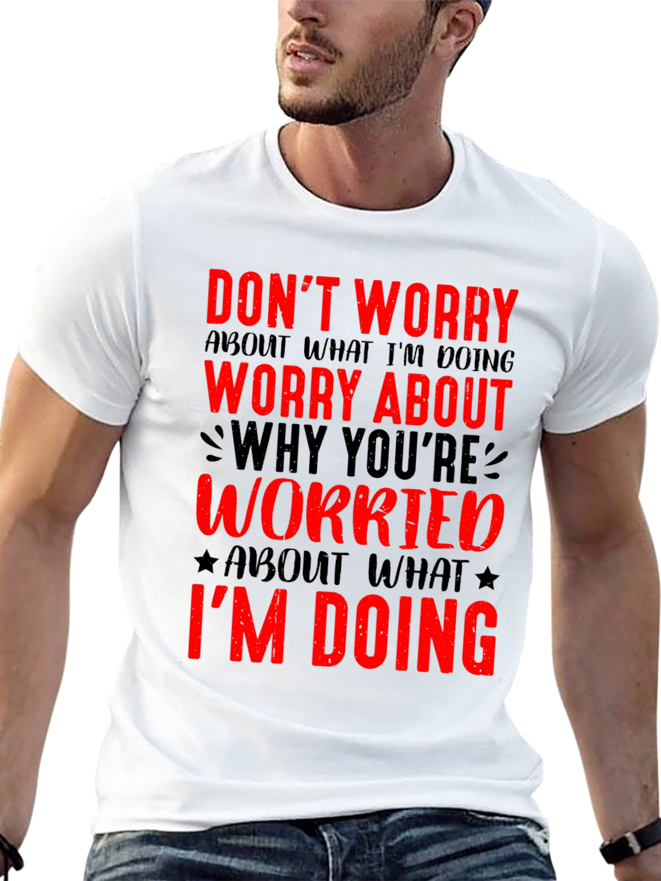 Black Don't Worry Graphic Tee - Black view 13