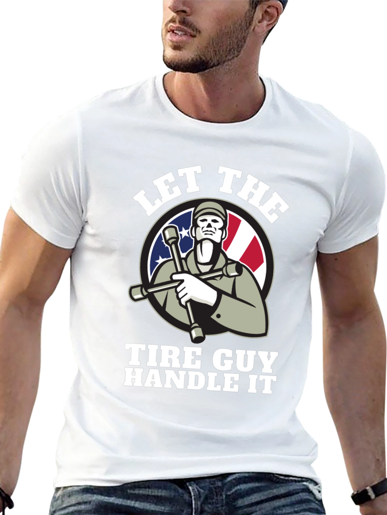 Black Let The Tire Guy Handle It T-Shirt - Black view 13